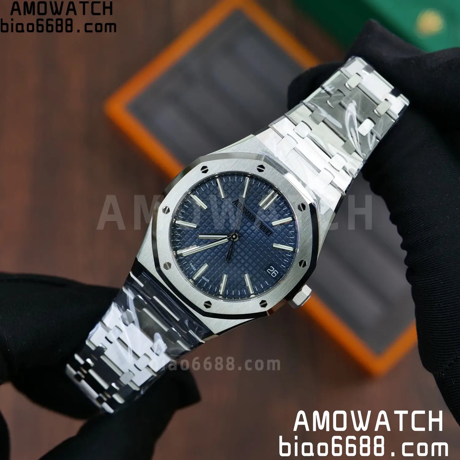 Royal Oak 41mm 15510 SS VSF 1:1 Best Edition Blue Textured Dial on SS Bracelet DD4302 Super Clone 65 54966c24d7b378c AMO Watch