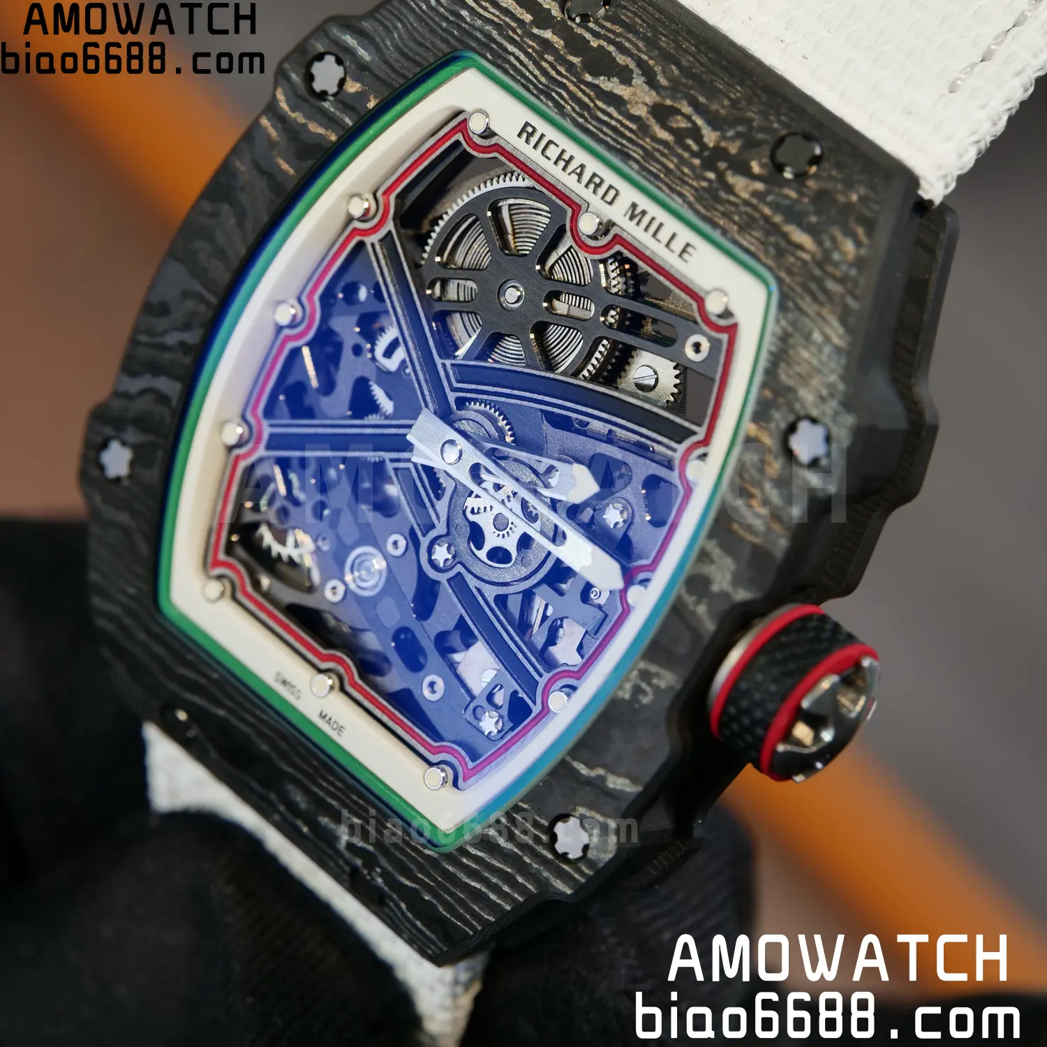 RICHARD MILLE RM67-02 Black NTPT Best Edition Italy Dial on White Nylon strap CRMA7 V9 122 555eb53abc2ff37 阿默表行AmoWatch