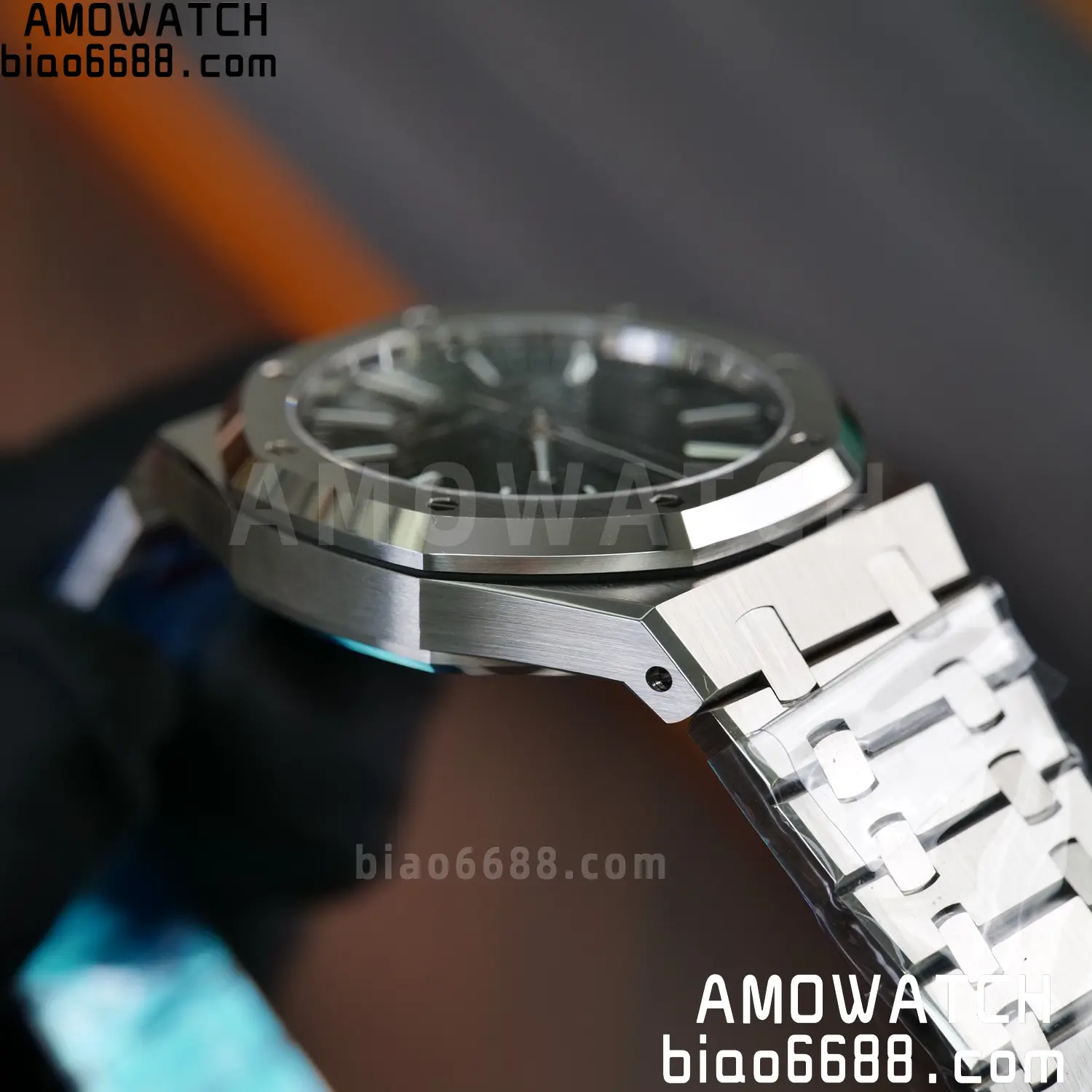 Royal Oak 41mm 15510 SS VSF 1:1 Best Edition Green Textured Dial on SS Bracelet DD4302 Super Clone 71 59de49ea5bba470 阿默表行AmoWatch
