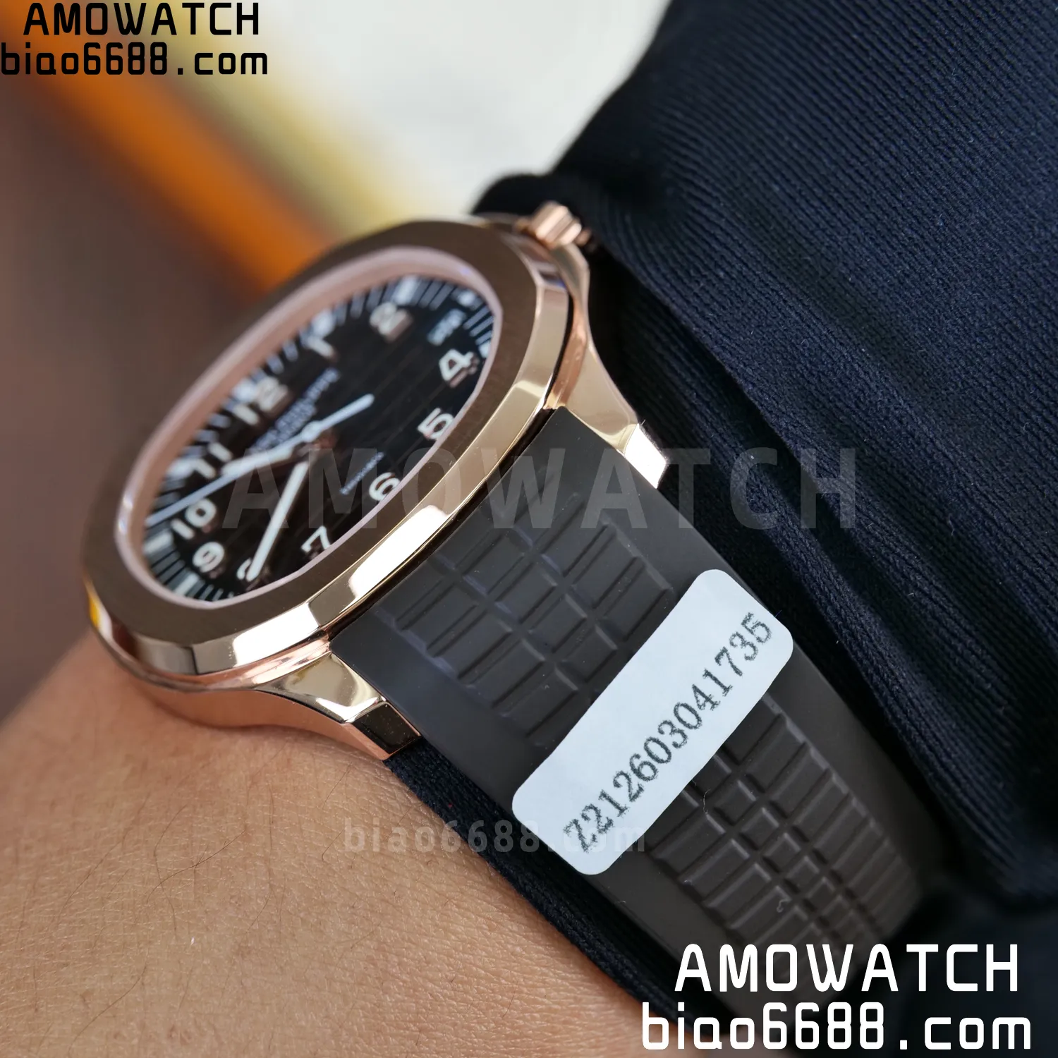 Custom Made PP Aquanaut 5167R ,Modified content :SW factory With Tiffany logo、 Gray Dial、 pointer、DEEP Crystal、18K rose gold-plated 110 5a2b4b07094eb35 阿默表行AmoWatch