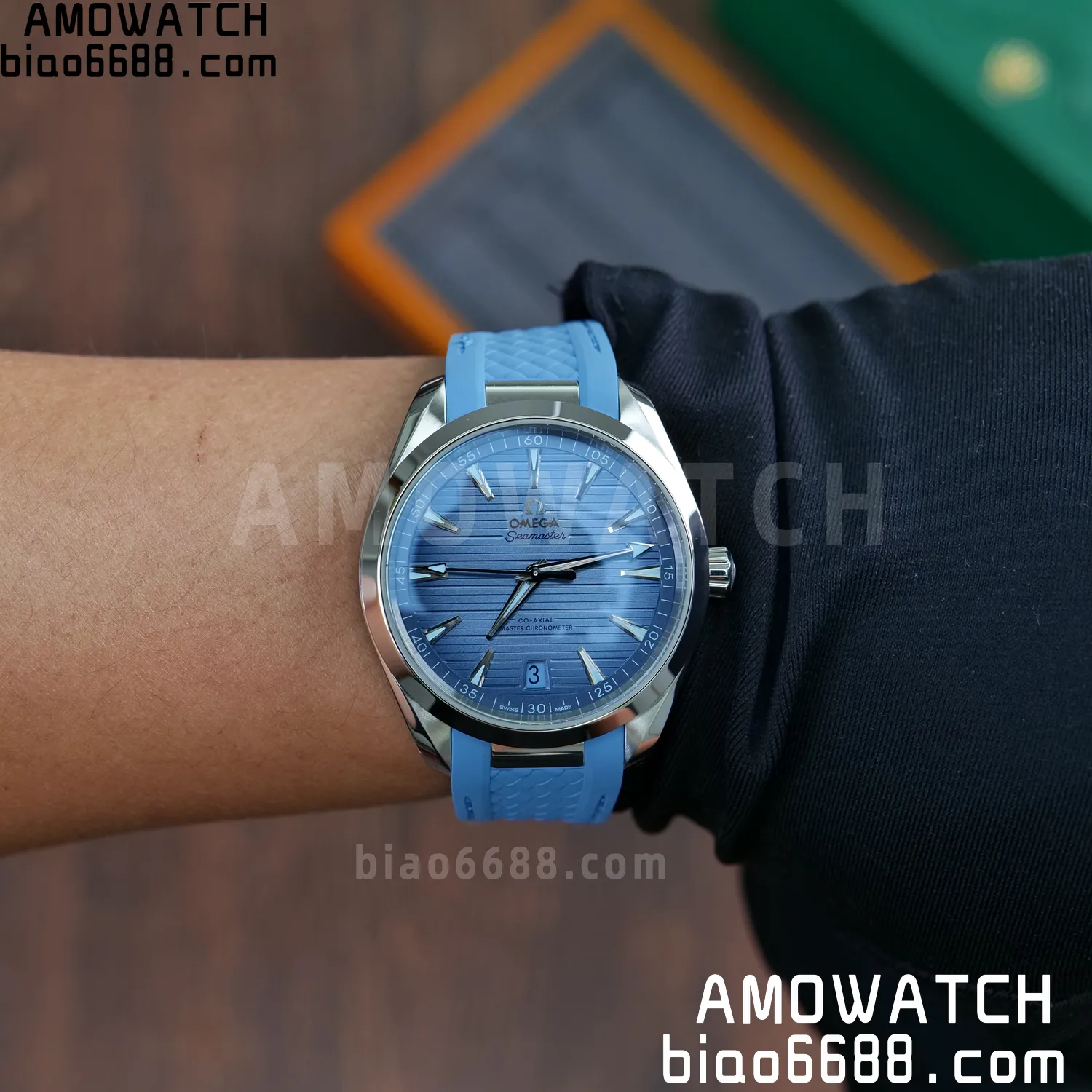 Aqua Terra 41mm VSF 1:1 Best Edition Summer Blue Dial on Blue Rubber Strap A8900 Super Clone 80 5c15fd699cc286a AMO Watch