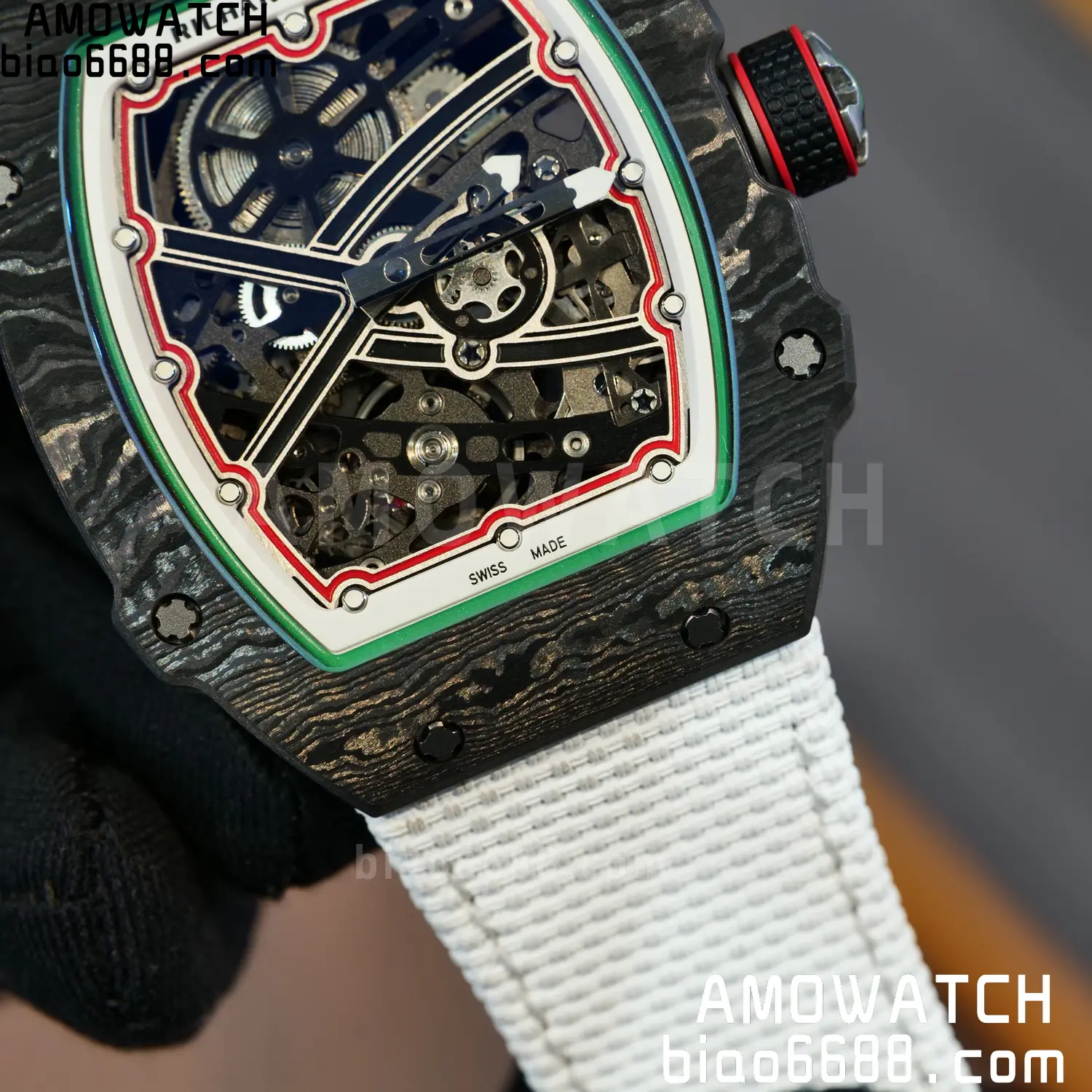 RICHARD MILLE RM67-02 Black NTPT Best Edition Italy Dial on White Nylon strap CRMA7 V9 118 6208d503e076b44 阿默表行AmoWatch