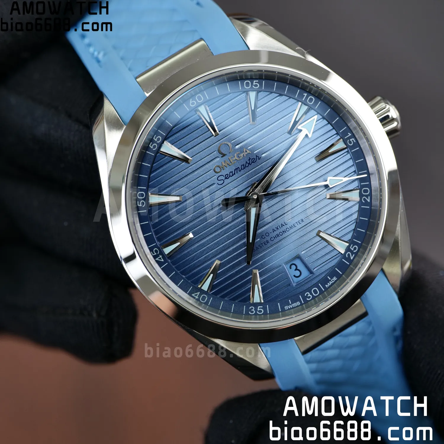 Aqua Terra 41mm VSF 1:1 Best Edition Summer Blue Dial on Blue Rubber Strap A8900 Super Clone 71 66058530a17c698 AMO Watch