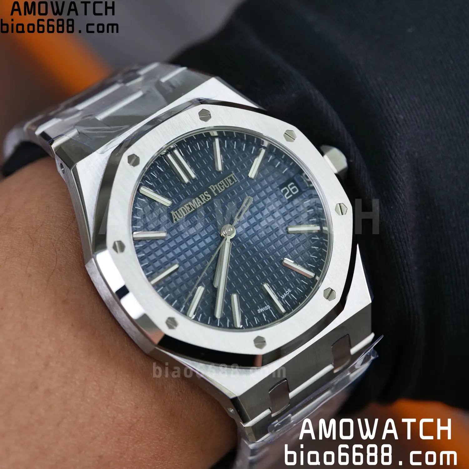 Royal Oak 41mm 15510 SS VSF 1:1 Best Edition Blue Textured Dial on SS Bracelet DD4302 Super Clone 88 6b7529614b8c06a AMO Watch