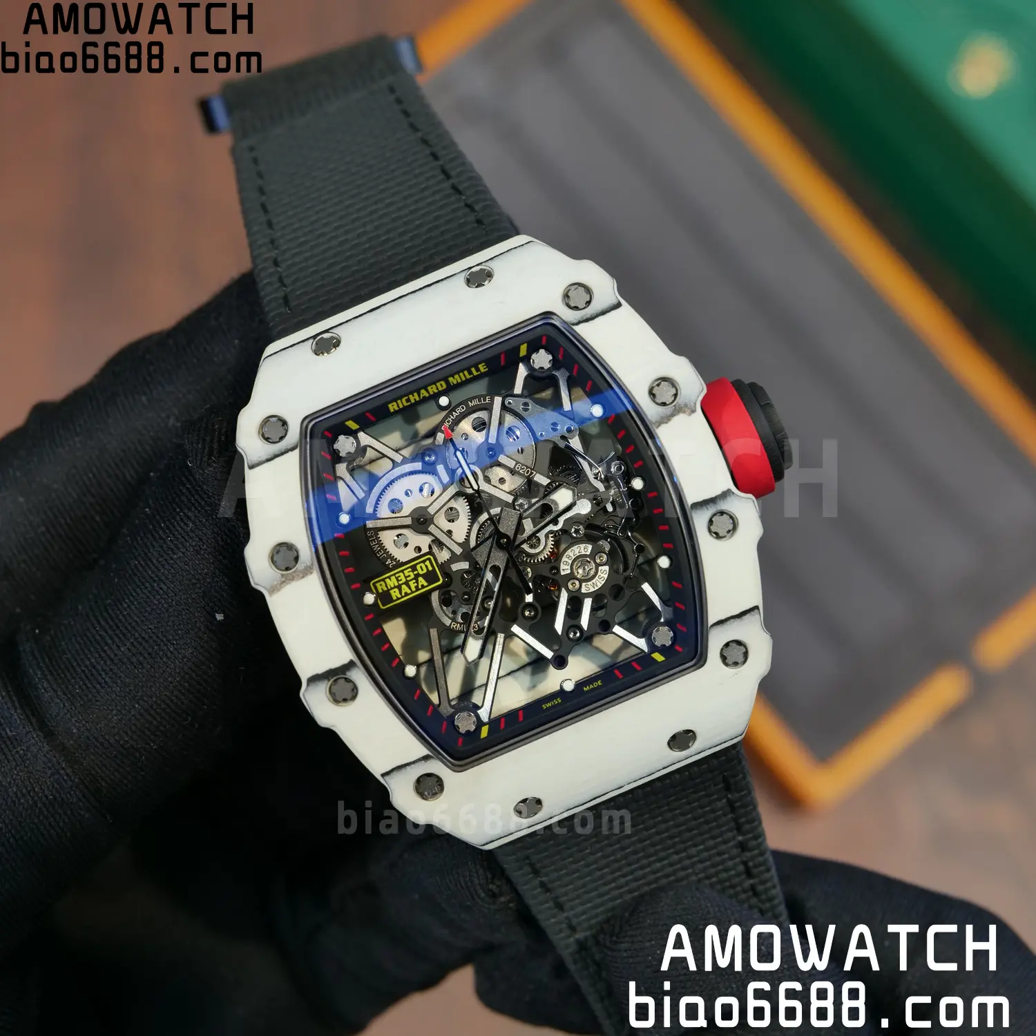 Custom Made: RICHARD MILLE RM035 RM35-01 White Carbon 1:1 Best Edition Skeleton Vaucher RMUL3 85 6bb711ef44205ed 阿默表行AmoWatch