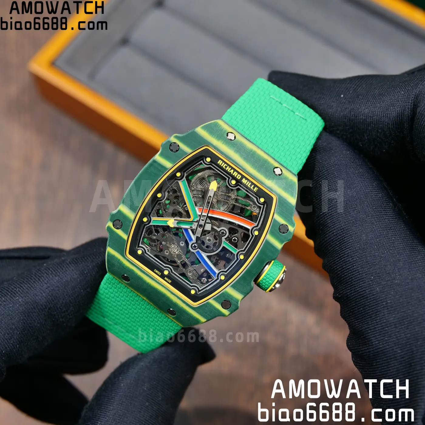 RICHARD MILLE RM67-02 Green NTPT Best Edition Umi Maker's Dial on Green Nylon strap CRMA7 Clone V9 80 735882d453bdfd6 AMO Watch