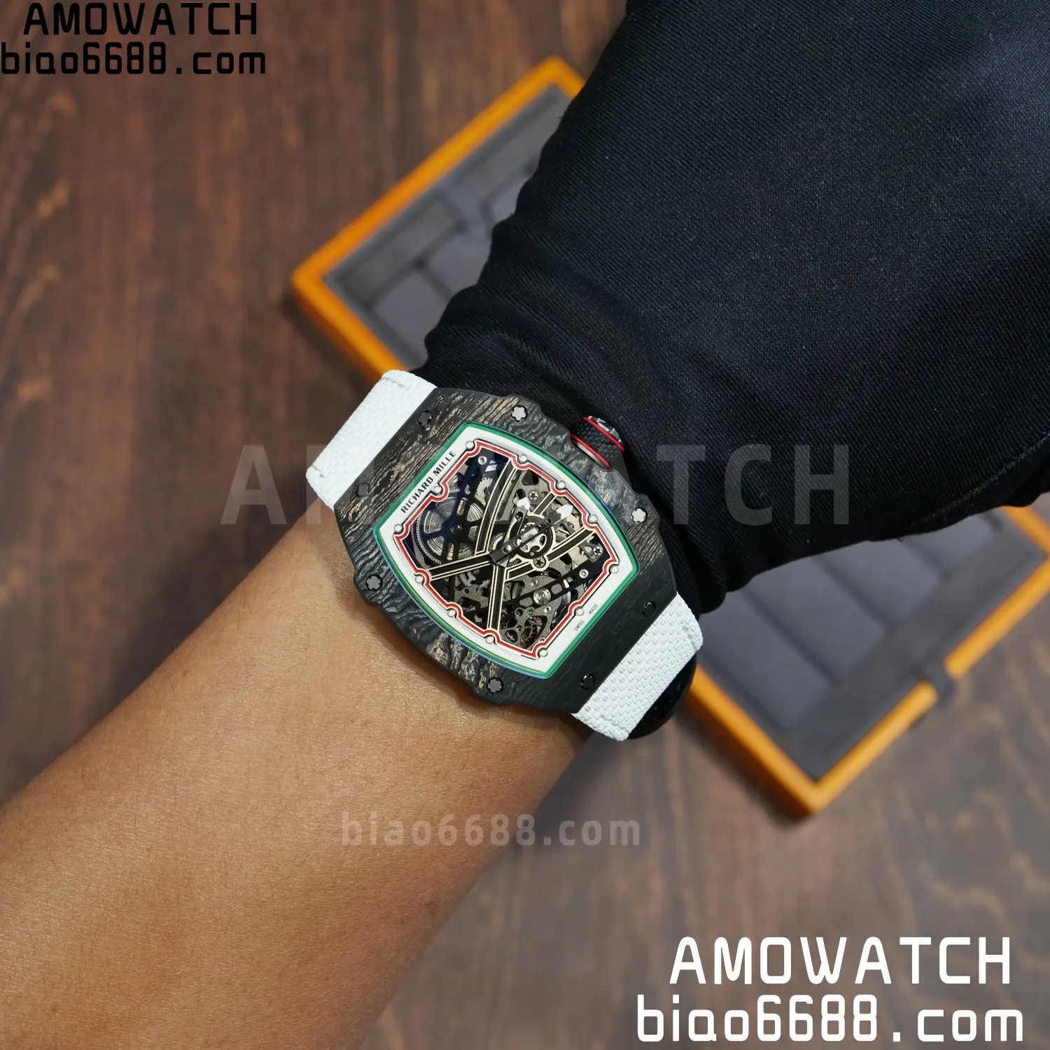 RICHARD MILLE RM67-02 Black NTPT Best Edition Italy Dial on White Nylon strap CRMA7 V9 136 748705cb84d3e4d 阿默表行AmoWatch