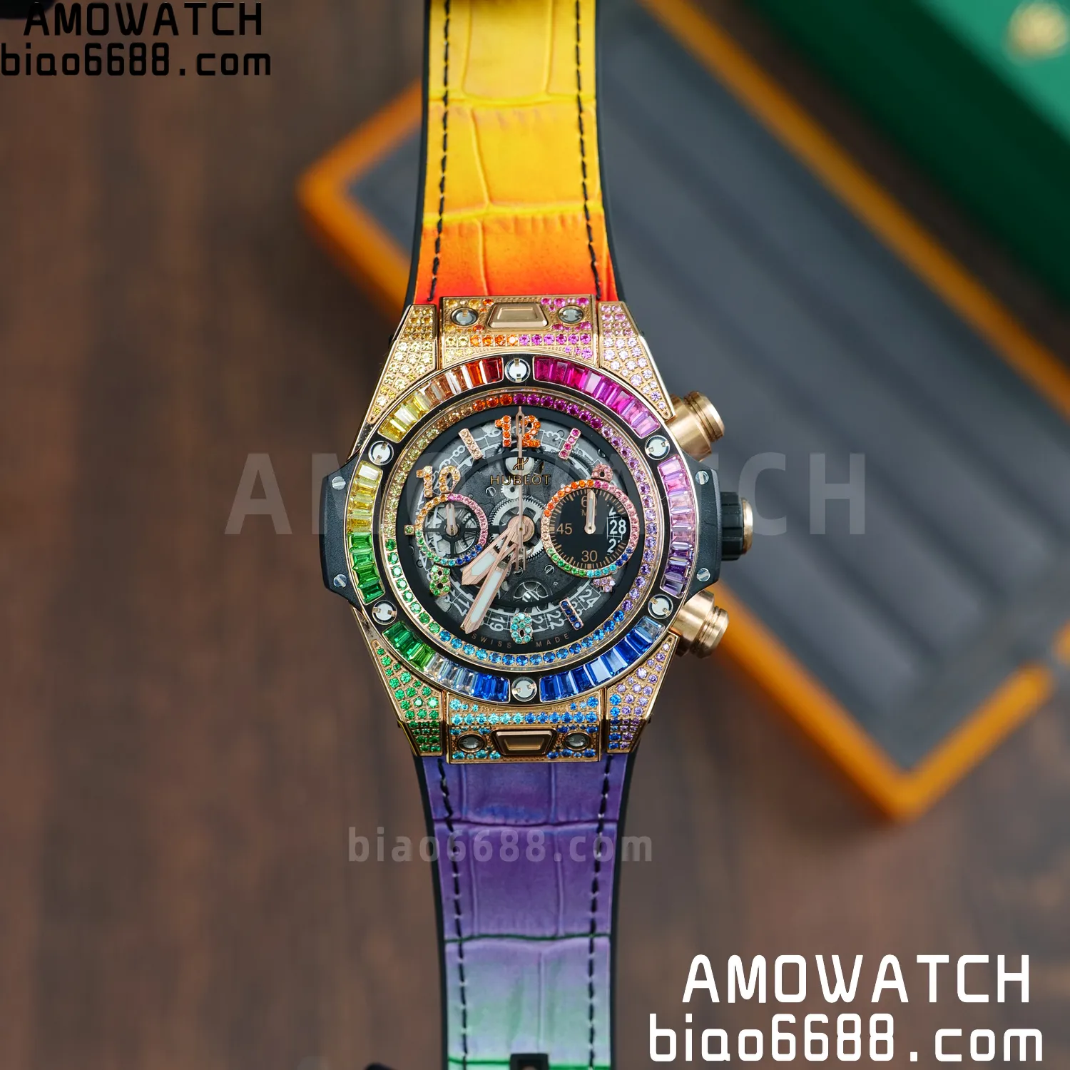 HUBLOT Big Bang Unico Rainbow King 421.OX 42mm BBF 1:1 Best Edition on Rainbow Gummy Strap A1280 66 75825f6f4313101 AMO Watch
