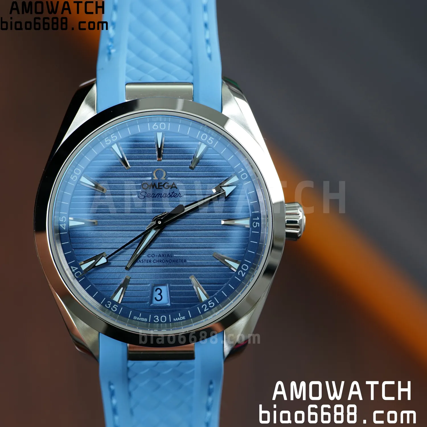 Aqua Terra 41mm VSF 1:1 Best Edition Summer Blue Dial on Blue Rubber Strap A8900 Super Clone 62 7616f00977fb4e3 AMO Watch