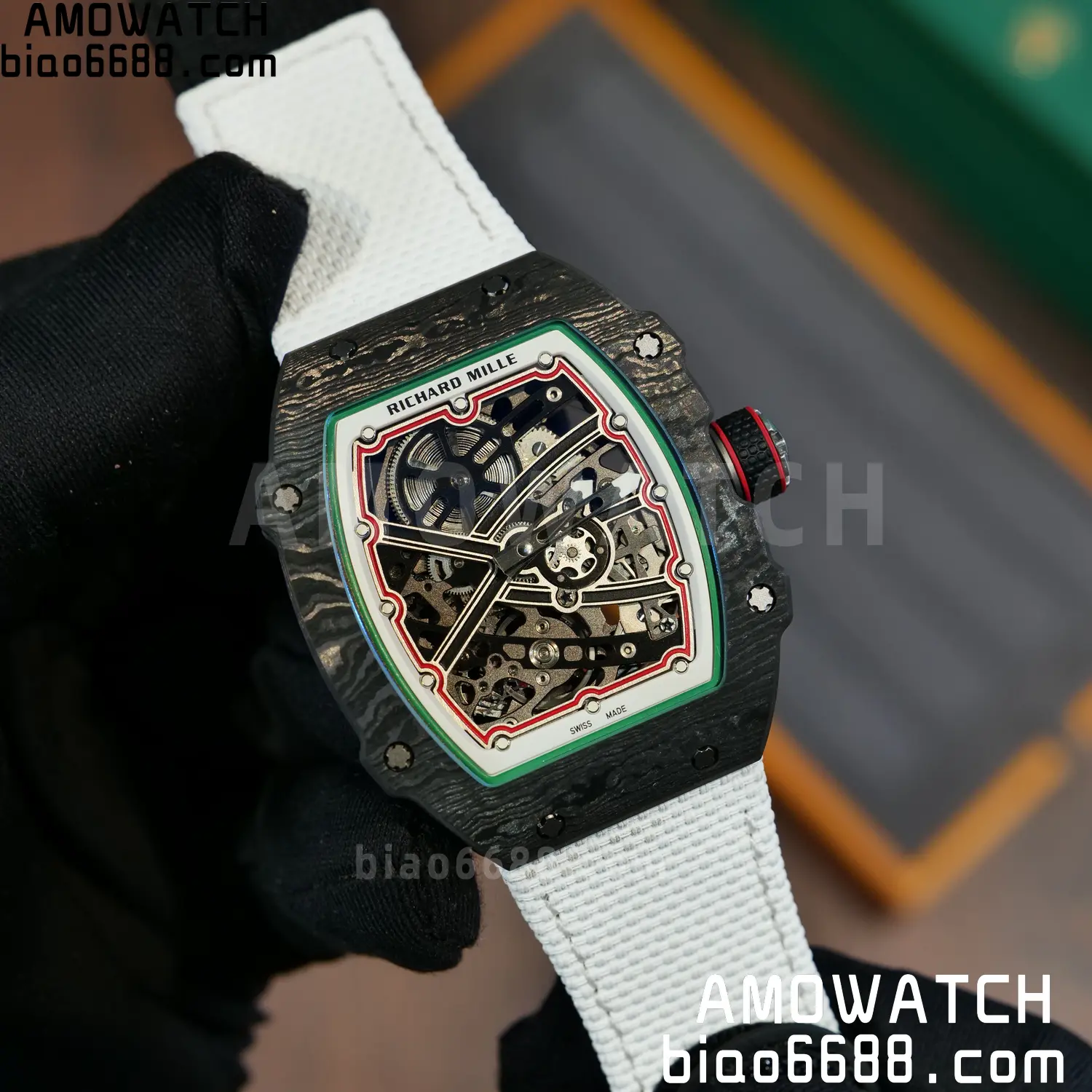 RICHARD MILLE RM67-02 Black NTPT Best Edition Italy Dial on White Nylon strap CRMA7 V9 102 7651f28cc641a33 阿默表行AmoWatch
