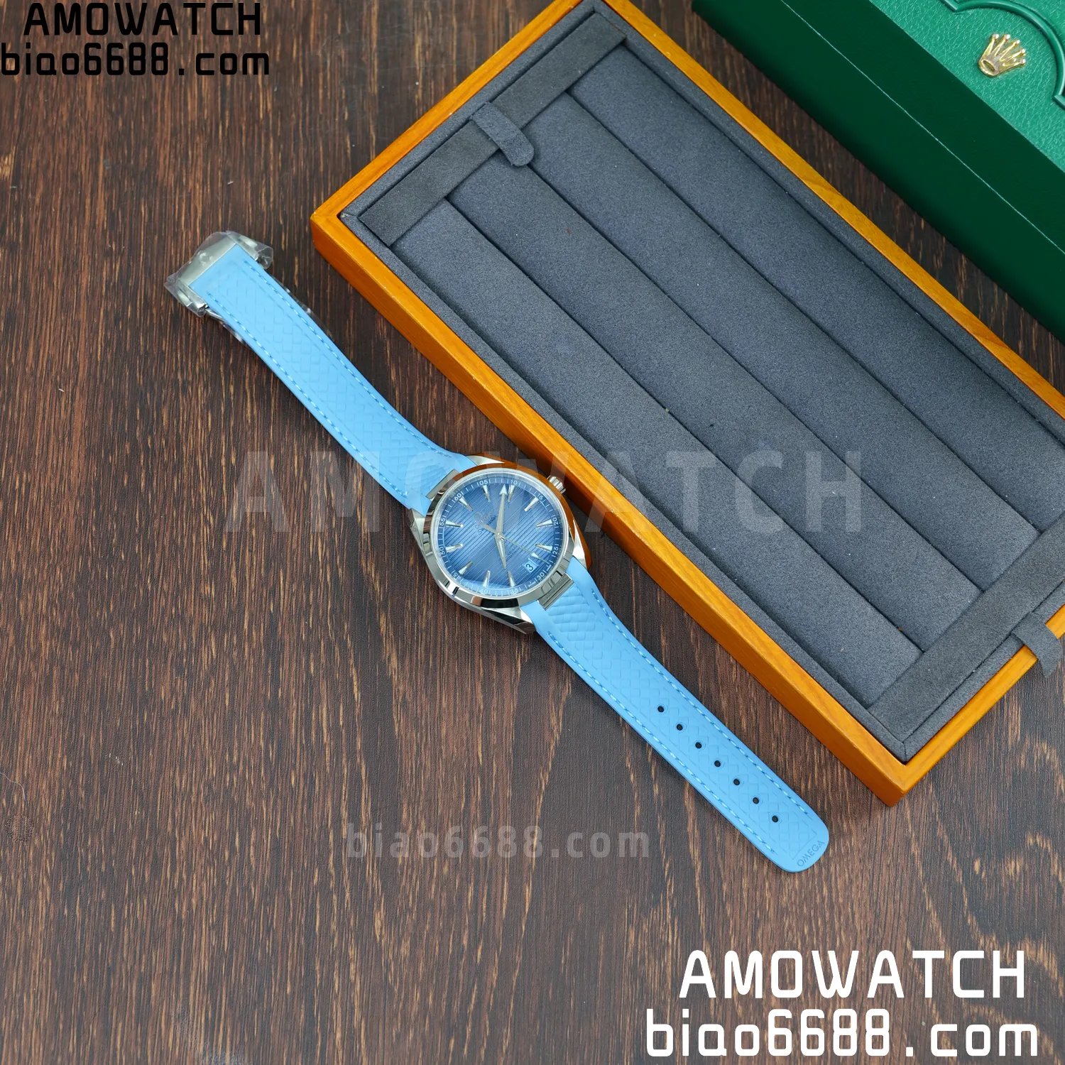 Aqua Terra 41mm VSF 1:1 Best Edition Summer Blue Dial on Blue Rubber Strap A8900 Super Clone 56 7d48db021edec28 AMO Watch