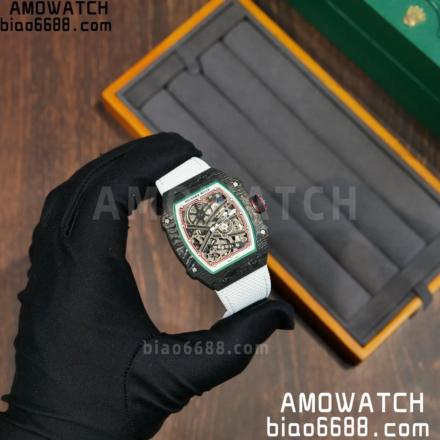 RICHARD MILLE RM67-02 Black NTPT Best Edition Italy Dial on White Nylon strap CRMA7 V9 97 7ed0634a181fe18 阿默表行AmoWatch