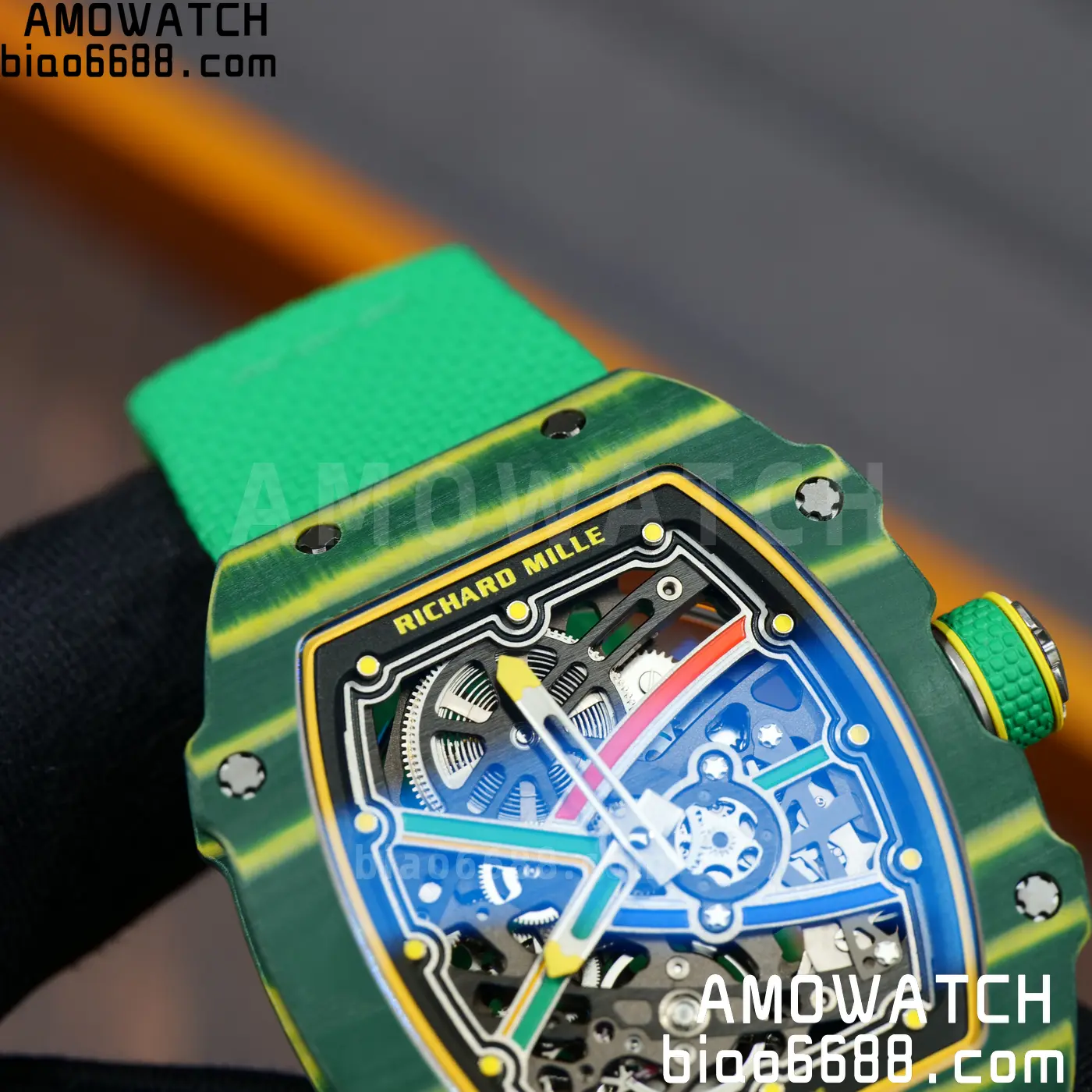 RICHARD MILLE RM67-02 Green NTPT Best Edition Umi Maker's Dial on Green Nylon strap CRMA7 Clone V9 96 80291674acae998 AMO Watch