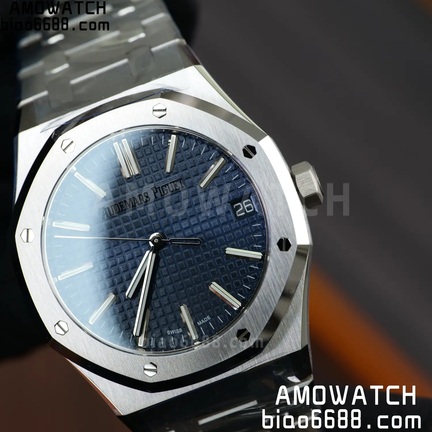 Royal Oak 41mm 15510 SS VSF 1:1 Best Edition Blue Textured Dial on SS Bracelet DD4302 Super Clone 77 809c6b4c2a9bc01 AMO Watch