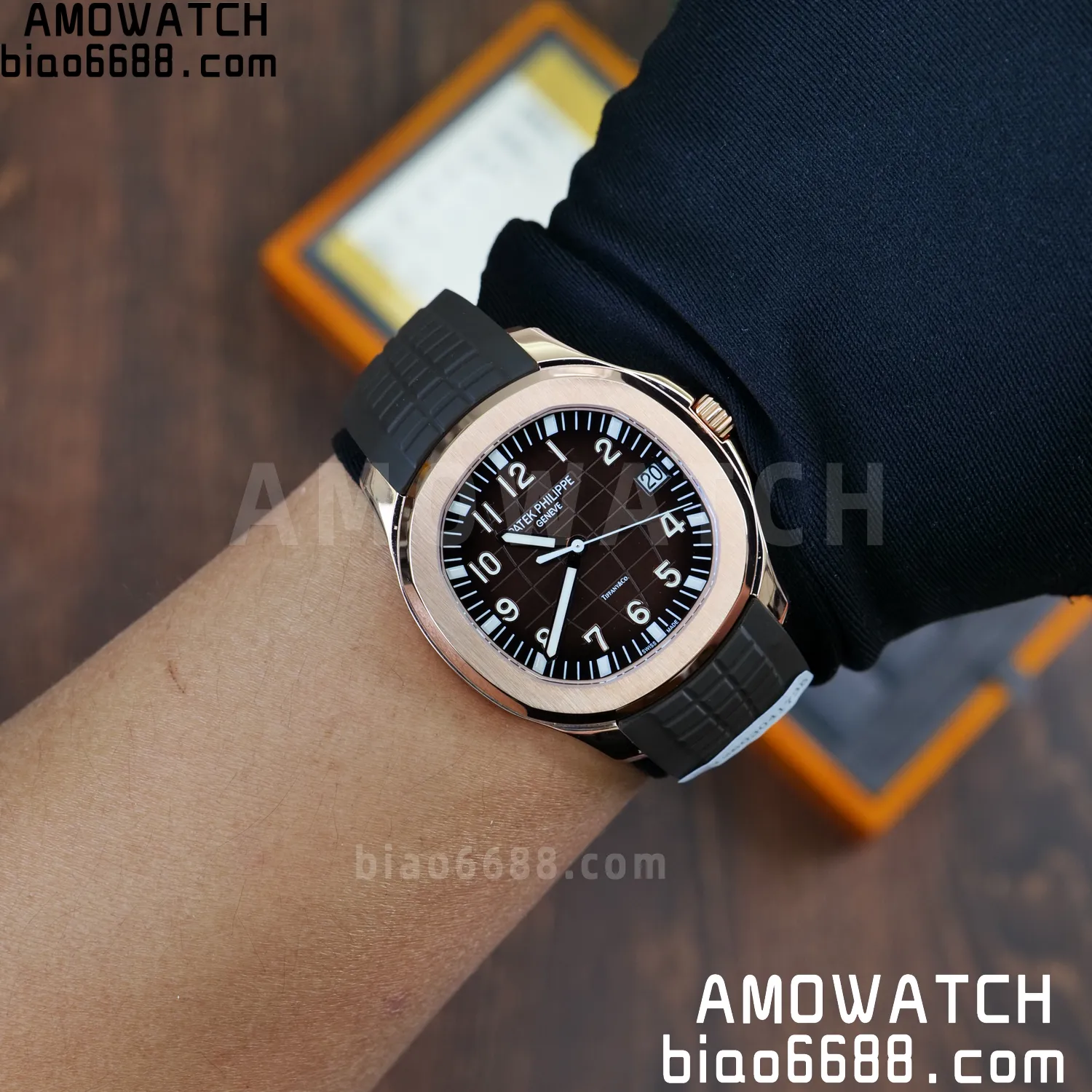 Custom Made PP Aquanaut 5167R ,Modified content :SW factory With Tiffany logo、 Gray Dial、 pointer、DEEP Crystal、18K rose gold-plated 116 8177c6bcb2f872e 阿默表行AmoWatch