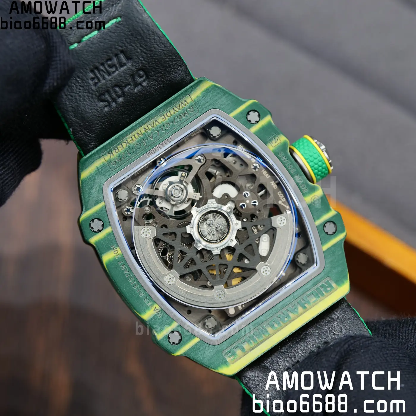 RICHARD MILLE RM67-02 Green NTPT Best Edition Umi Maker's Dial on Green Nylon strap CRMA7 Clone V9 105 826fc7e20827d8e AMO Watch