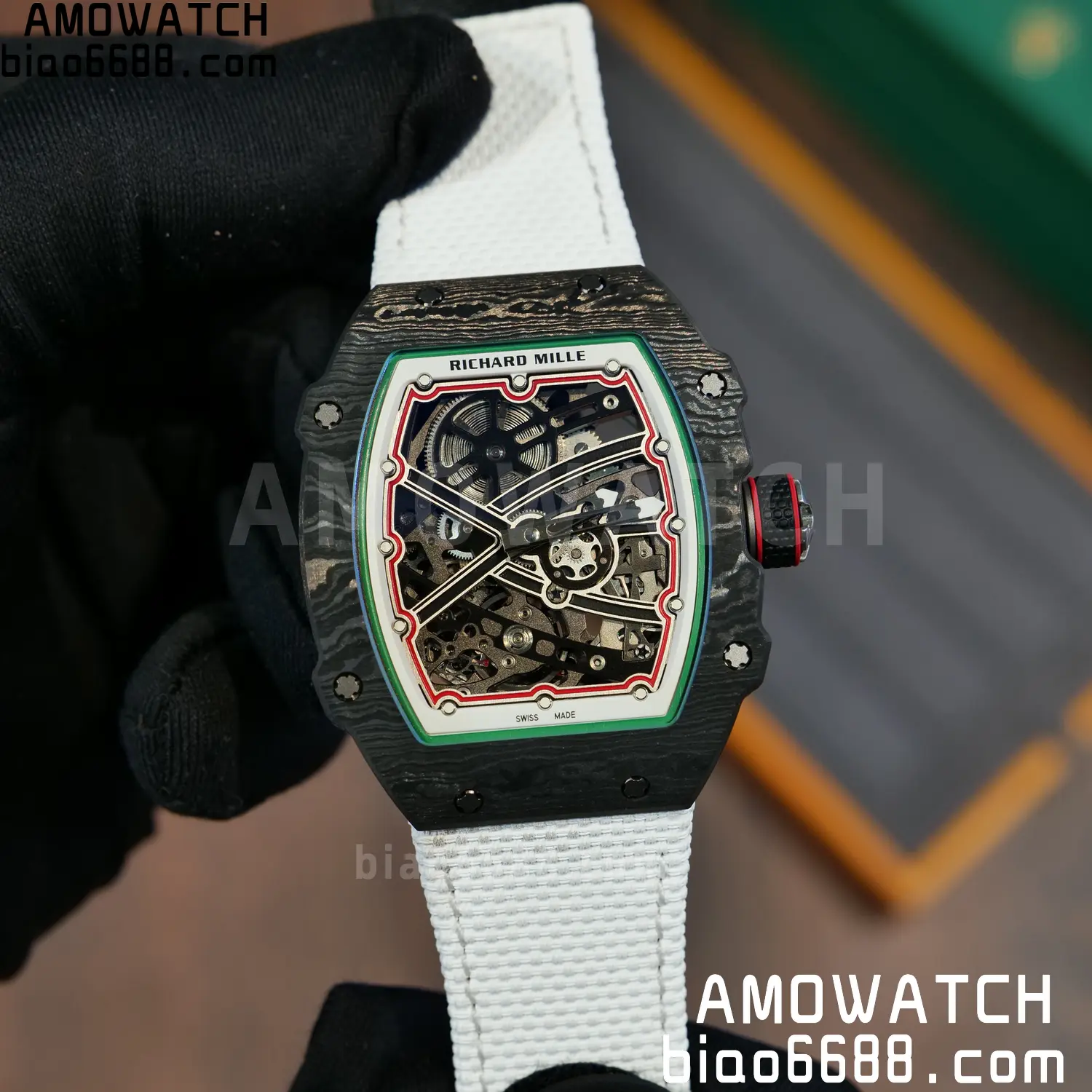 RICHARD MILLE RM67-02 Black NTPT Best Edition Italy Dial on White Nylon strap CRMA7 V9 103 8baa978ecf41137 阿默表行AmoWatch