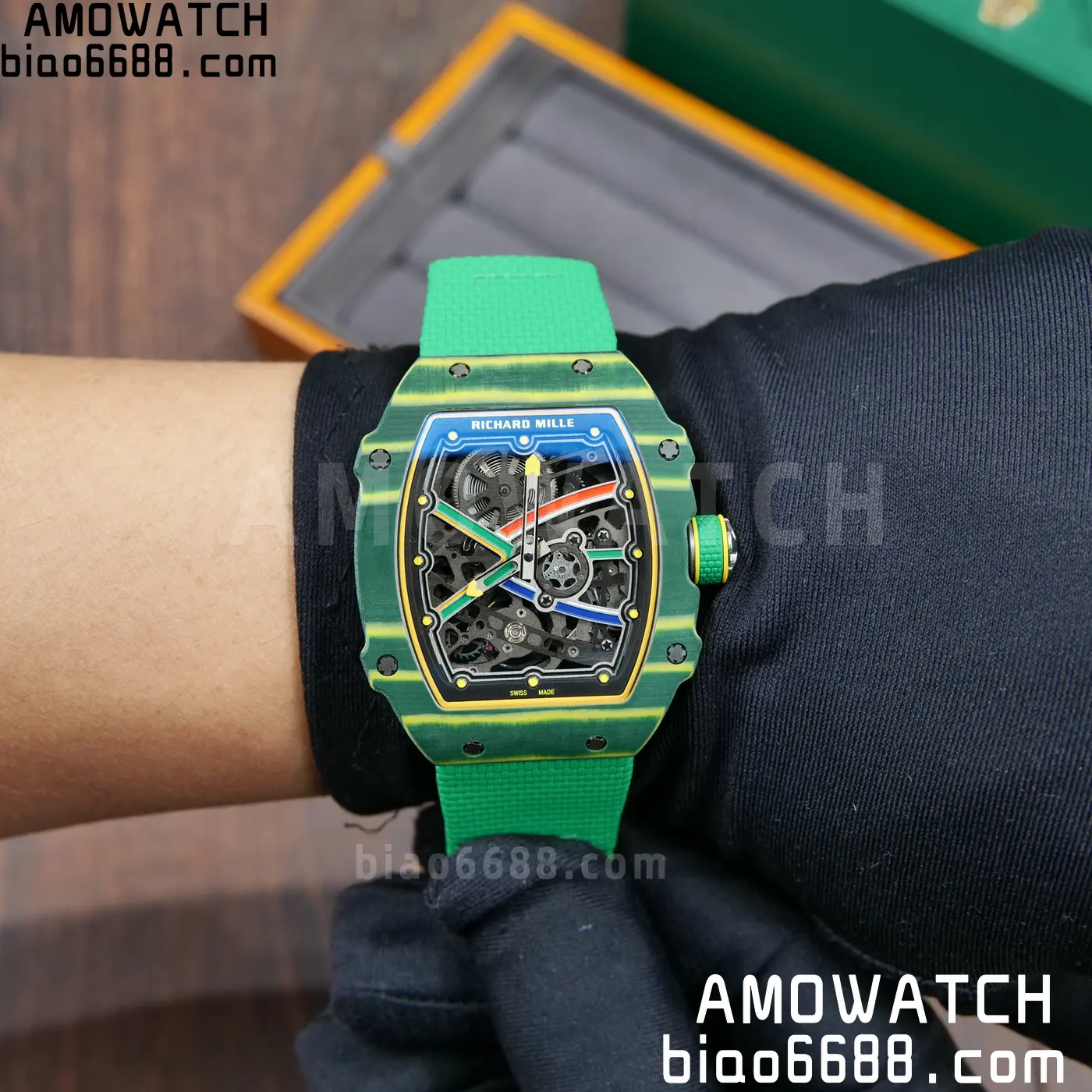 RICHARD MILLE RM67-02 Green NTPT Best Edition Umi Maker's Dial on Green Nylon strap CRMA7 Clone V9 74 8e6a9c11b1a0d7d AMO Watch