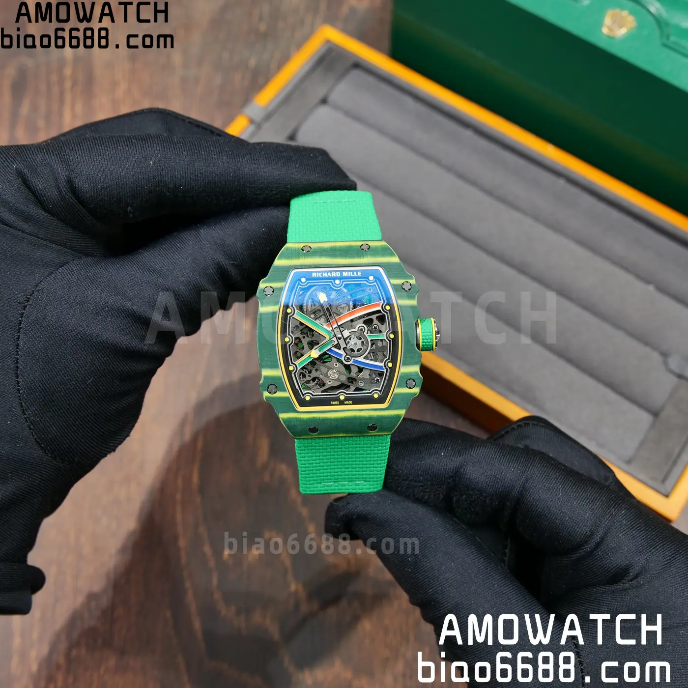 RICHARD MILLE RM67-02 Green NTPT Best Edition Umi Maker's Dial on Green Nylon strap CRMA7 Clone V9 78 8f06b77c393545b AMO Watch
