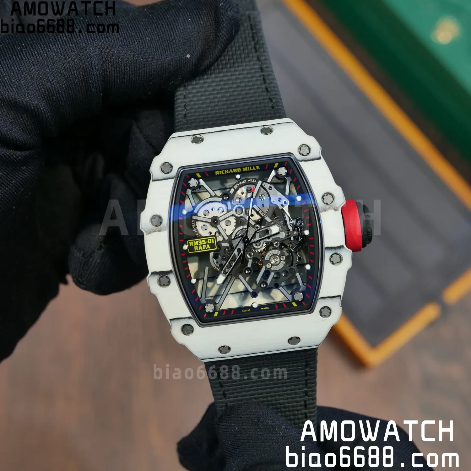 Custom Made: RICHARD MILLE RM035 RM35-01 White Carbon 1:1 Best Edition Skeleton Vaucher RMUL3 86 91c53fdfaff3a26 阿默表行AmoWatch
