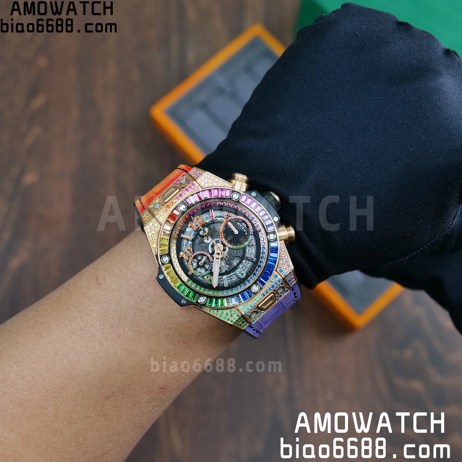 HUBLOT Big Bang Unico Rainbow King 421.OX 42mm BBF 1:1 Best Edition on Rainbow Gummy Strap A1280 87 9a90989537c3c1d AMO Watch