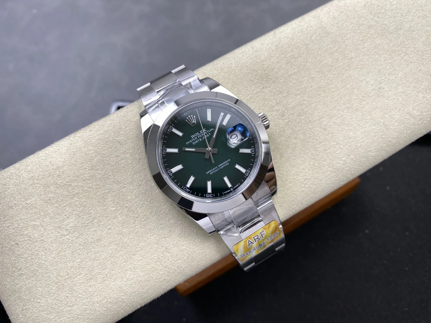 Rolex DateJust 126300 41mm ARF 1:1 Best Edition Green Dial on Oyster Bracelet Smooth Bezel DD3235 31 9b73f9b2e0fdc78 阿默表行AmoWatch