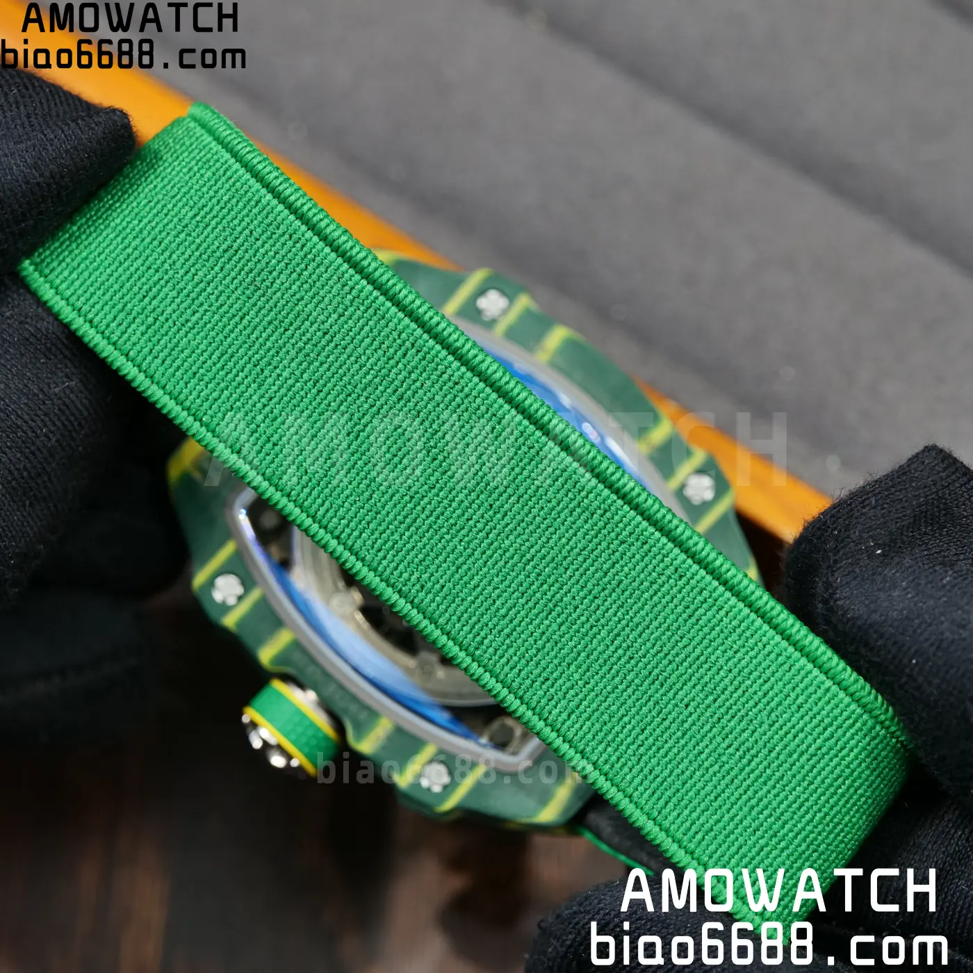 RICHARD MILLE RM67-02 Green NTPT Best Edition Umi Maker's Dial on Green Nylon strap CRMA7 Clone V9 102 9dd605507dcccf2 AMO Watch