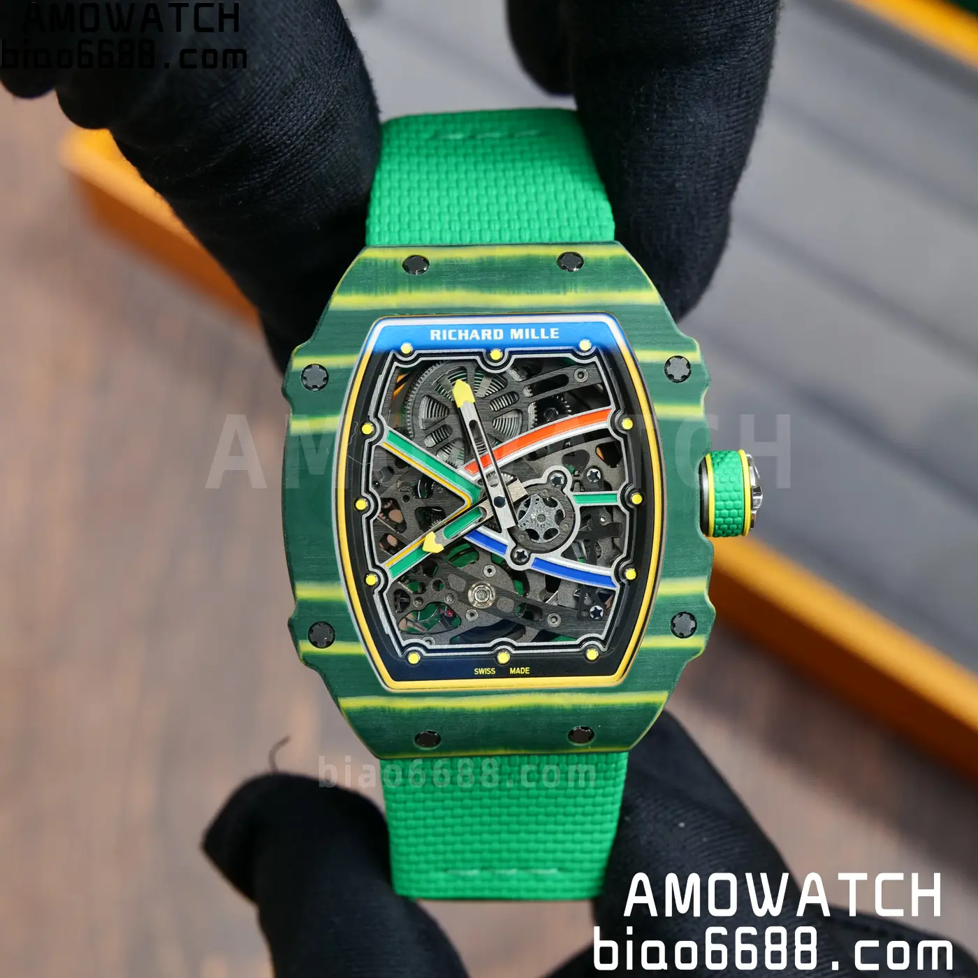 RICHARD MILLE RM67-02 Green NTPT Best Edition Umi Maker's Dial on Green Nylon strap CRMA7 Clone V9 83 9dd64a3b29ac931 AMO Watch