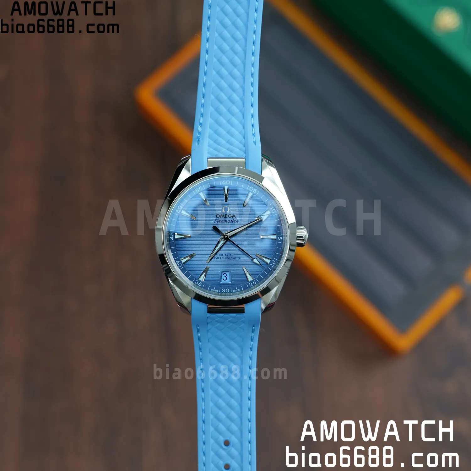 Aqua Terra 41mm VSF 1:1 Best Edition Summer Blue Dial on Blue Rubber Strap A8900 Super Clone 61 a432f3a62895ff8 AMO Watch