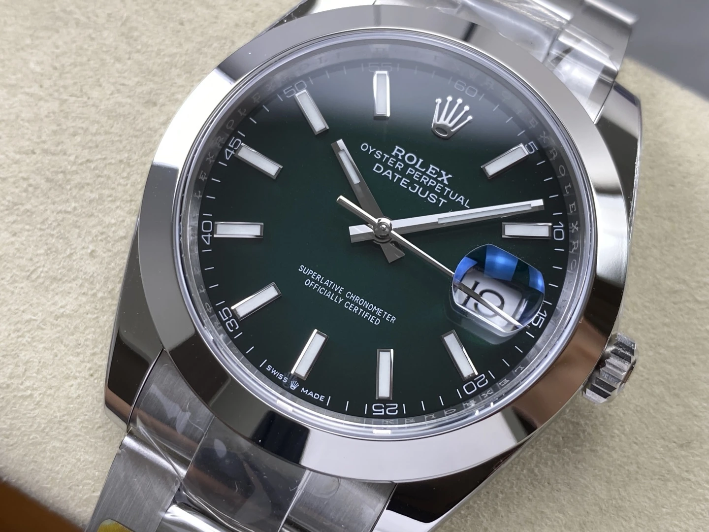 Rolex DateJust 126300 41mm ARF 1:1 Best Edition Green Dial on Oyster Bracelet Smooth Bezel DD3235 30 a64f800e8526d3b 阿默表行AmoWatch