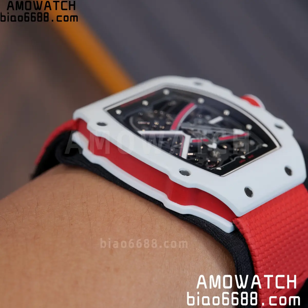 RICHARD MILLE RM67-02 White NTPT Best Edition Umi Maker's Dial on White Nylon strap CRMA7 Clone V9 133 aa099402c43a7f1 AMO Watch
