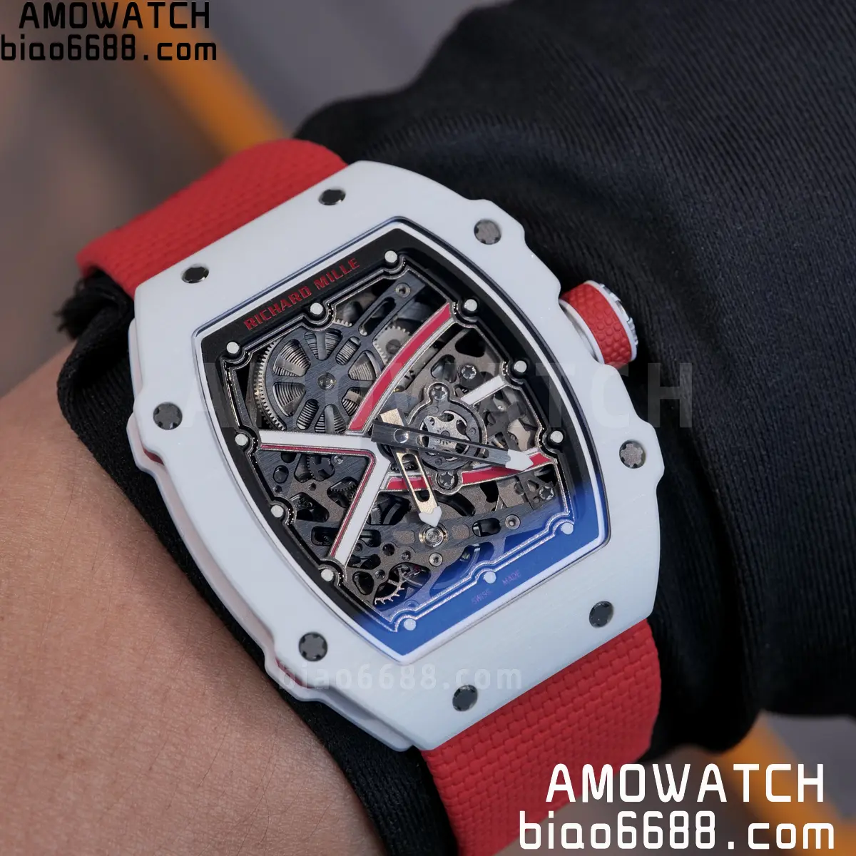 RICHARD MILLE RM67-02 White NTPT Best Edition Umi Maker's Dial on White Nylon strap CRMA7 Clone V9 129 b2e1bb9650e3c51 AMO Watch