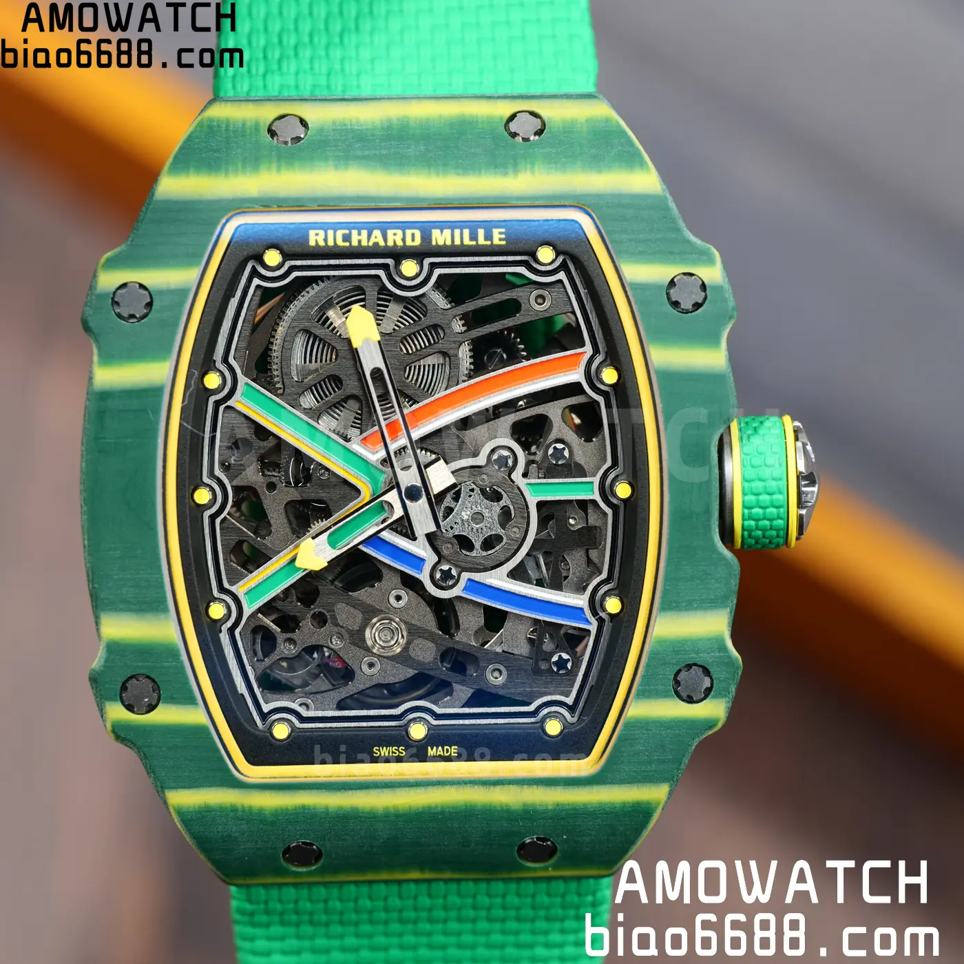 RICHARD MILLE RM67-02 Green NTPT Best Edition Umi Maker's Dial on Green Nylon strap CRMA7 Clone V9 84 b2f23a2d96ca583 AMO Watch