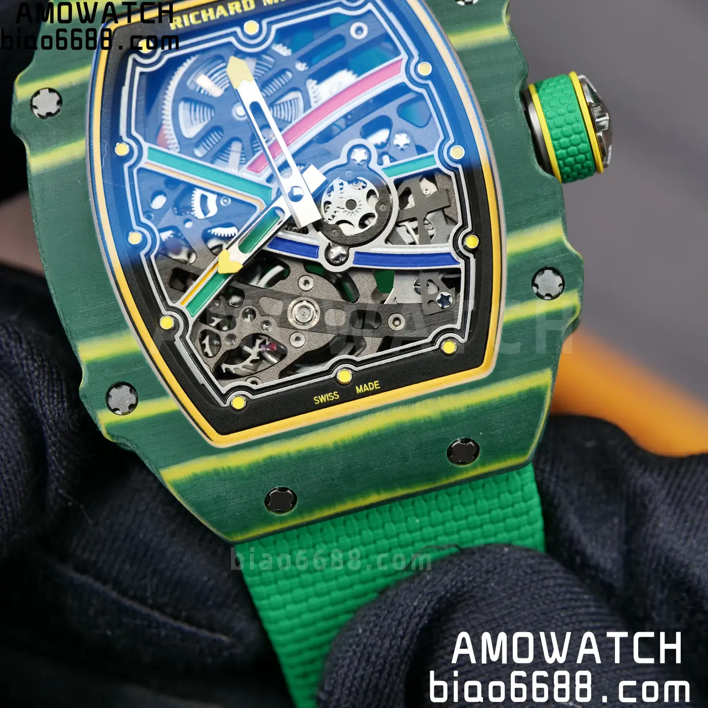 RICHARD MILLE RM67-02 Green NTPT Best Edition Umi Maker's Dial on Green Nylon strap CRMA7 Clone V9 95 b4f75f11c211491 AMO Watch