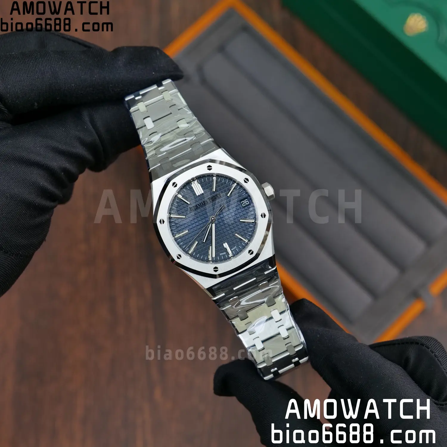 Royal Oak 41mm 15510 SS VSF 1:1 Best Edition Blue Textured Dial on SS Bracelet DD4302 Super Clone 62 b697105bb517915 AMO Watch