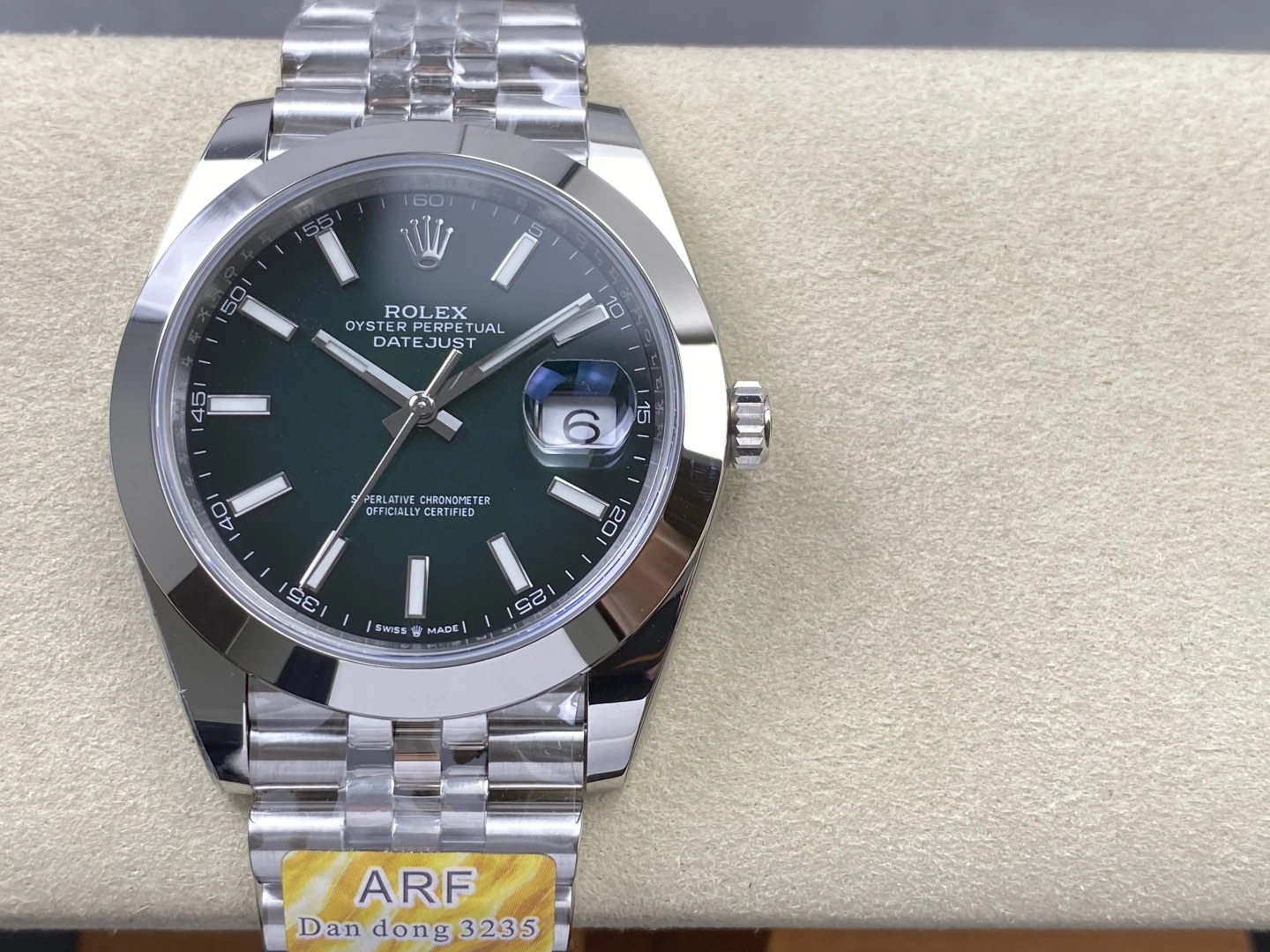 Rolex DateJust 126300 41mm ARF 1:1 Best Edition Green Dial on Jubilee Bracelet Smooth Bezel DD3235 28 b7d369a173220d1 阿默表行AmoWatch