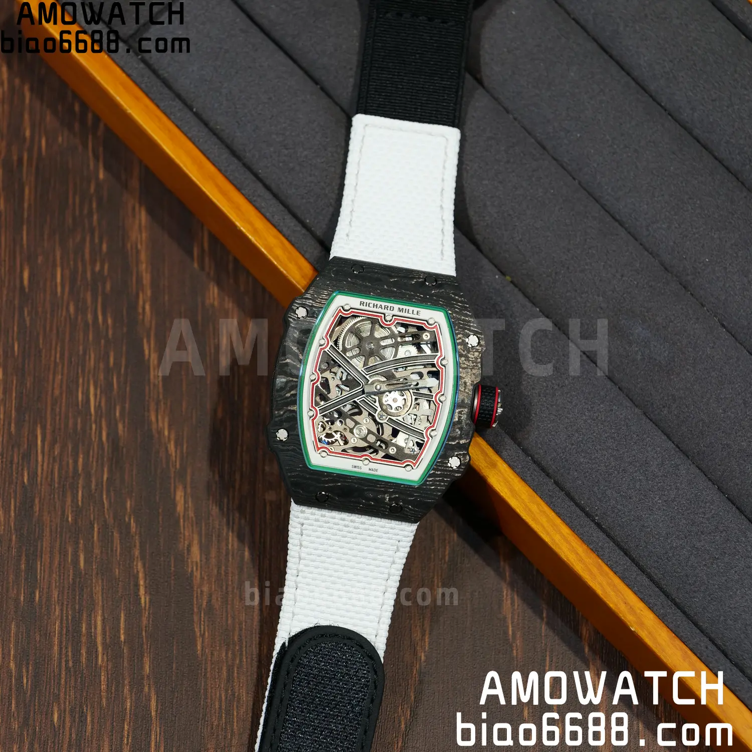 RICHARD MILLE RM67-02 Black NTPT Best Edition Italy Dial on White Nylon strap CRMA7 V9 94 bfe8d0bc73fc5ce 阿默表行AmoWatch
