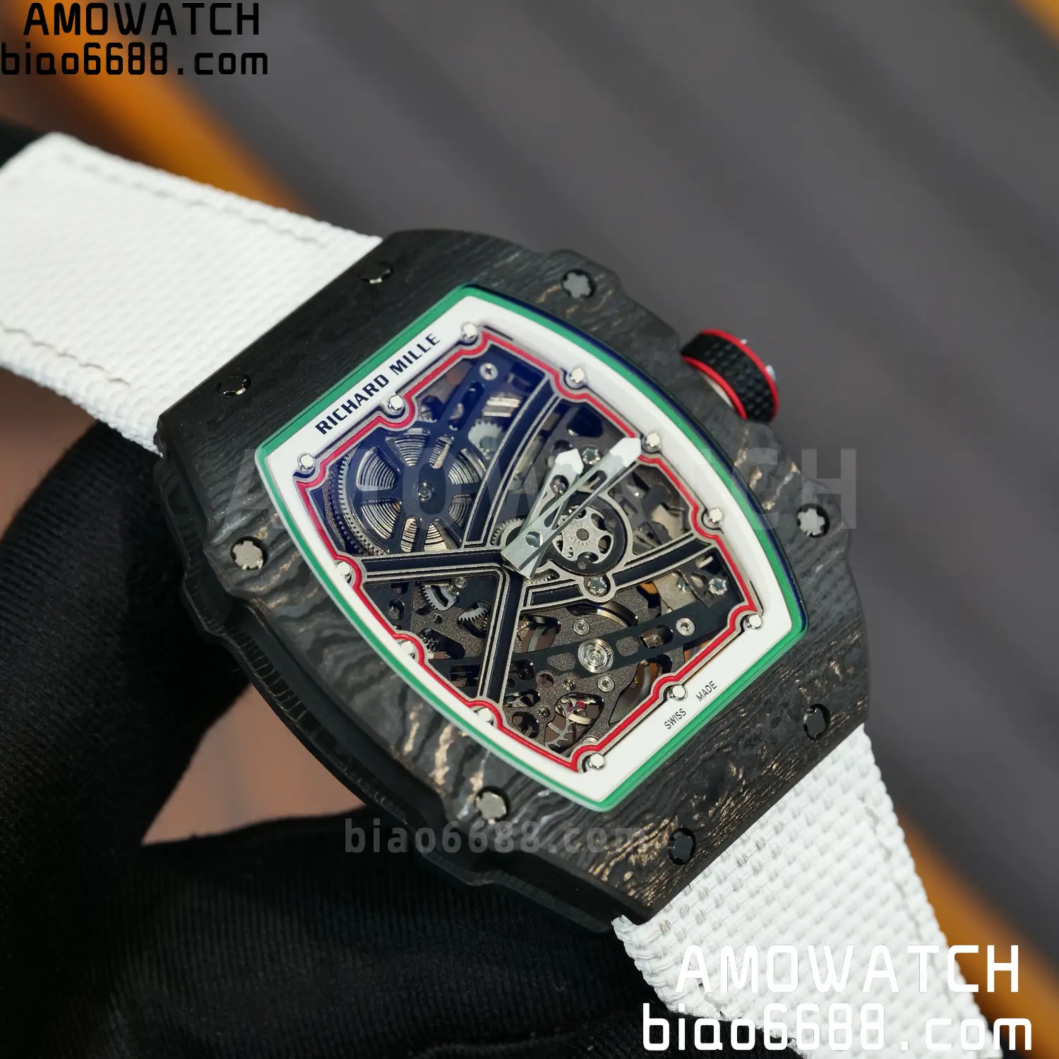 RICHARD MILLE RM67-02 Black NTPT Best Edition Italy Dial on White Nylon strap CRMA7 V9 113 c1f759488c7d9c6 阿默表行AmoWatch