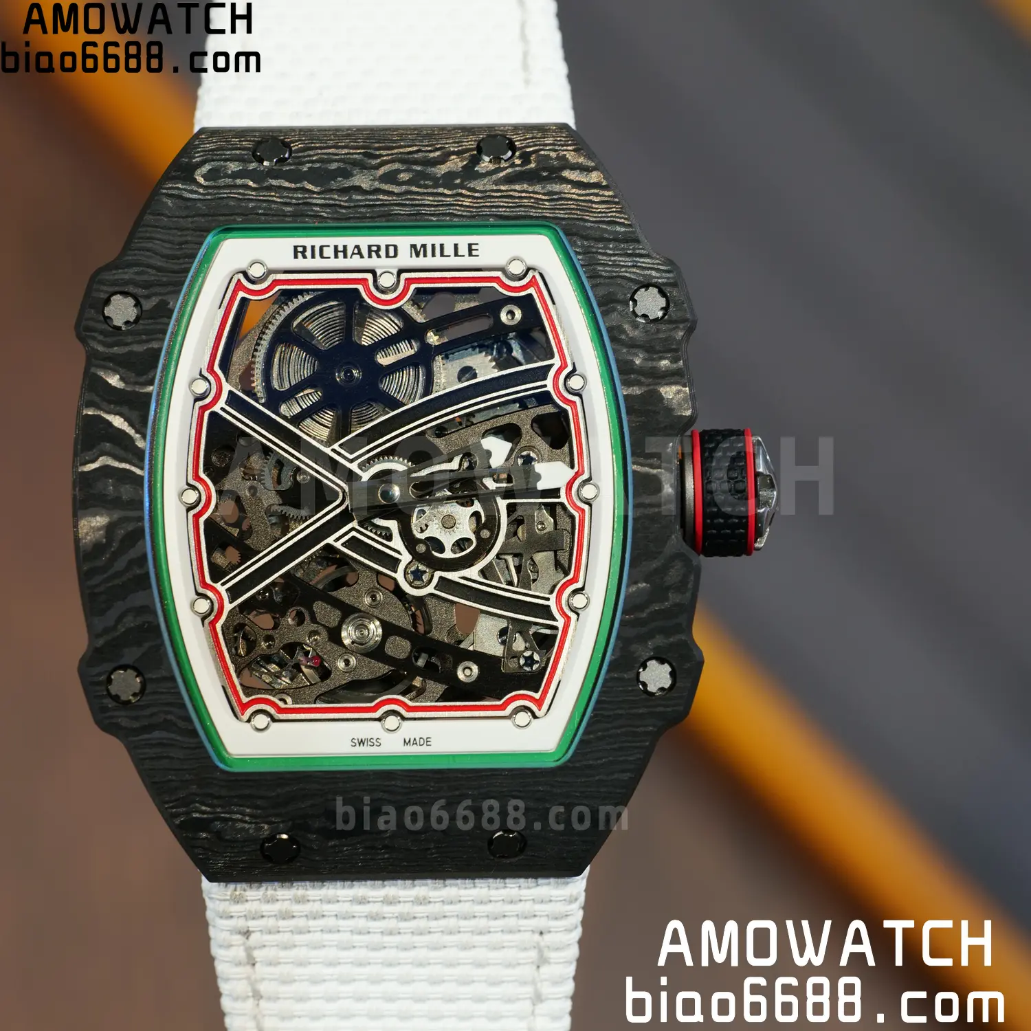 RICHARD MILLE RM67-02 Black NTPT Best Edition Italy Dial on White Nylon strap CRMA7 V9 108 c75747a4bcd897c 阿默表行AmoWatch