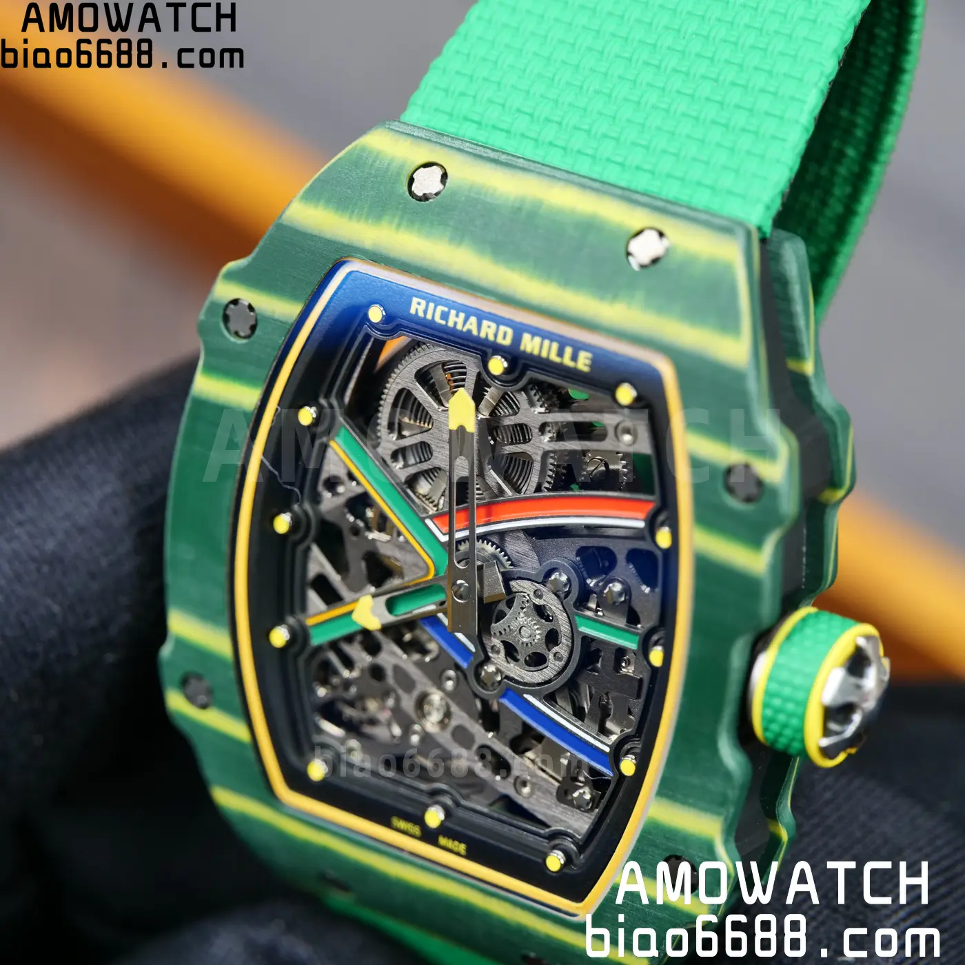 RICHARD MILLE RM67-02 Green NTPT Best Edition Umi Maker's Dial on Green Nylon strap CRMA7 Clone V9 98 c7c7232b6f0e221 AMO Watch