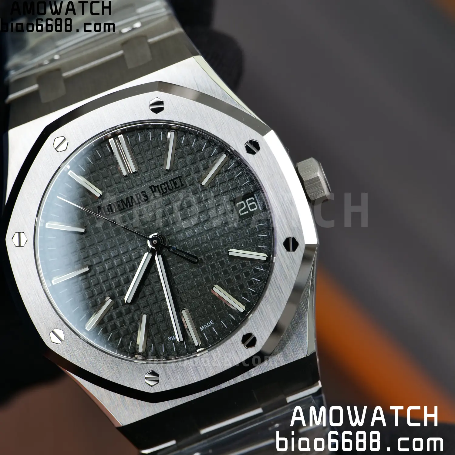 Royal Oak 41mm 15510 SS VSF 1:1 Best Edition Green Textured Dial on SS Bracelet DD4302 Super Clone 77 c96240cd8435fc9 阿默表行AmoWatch