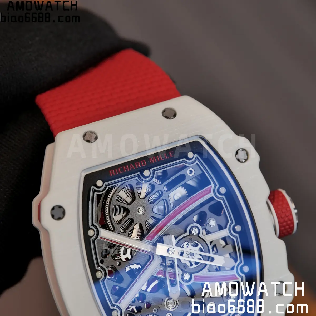 RICHARD MILLE RM67-02 White NTPT Best Edition Umi Maker's Dial on White Nylon strap CRMA7 Clone V9 114 c99535182bb88f5 AMO Watch