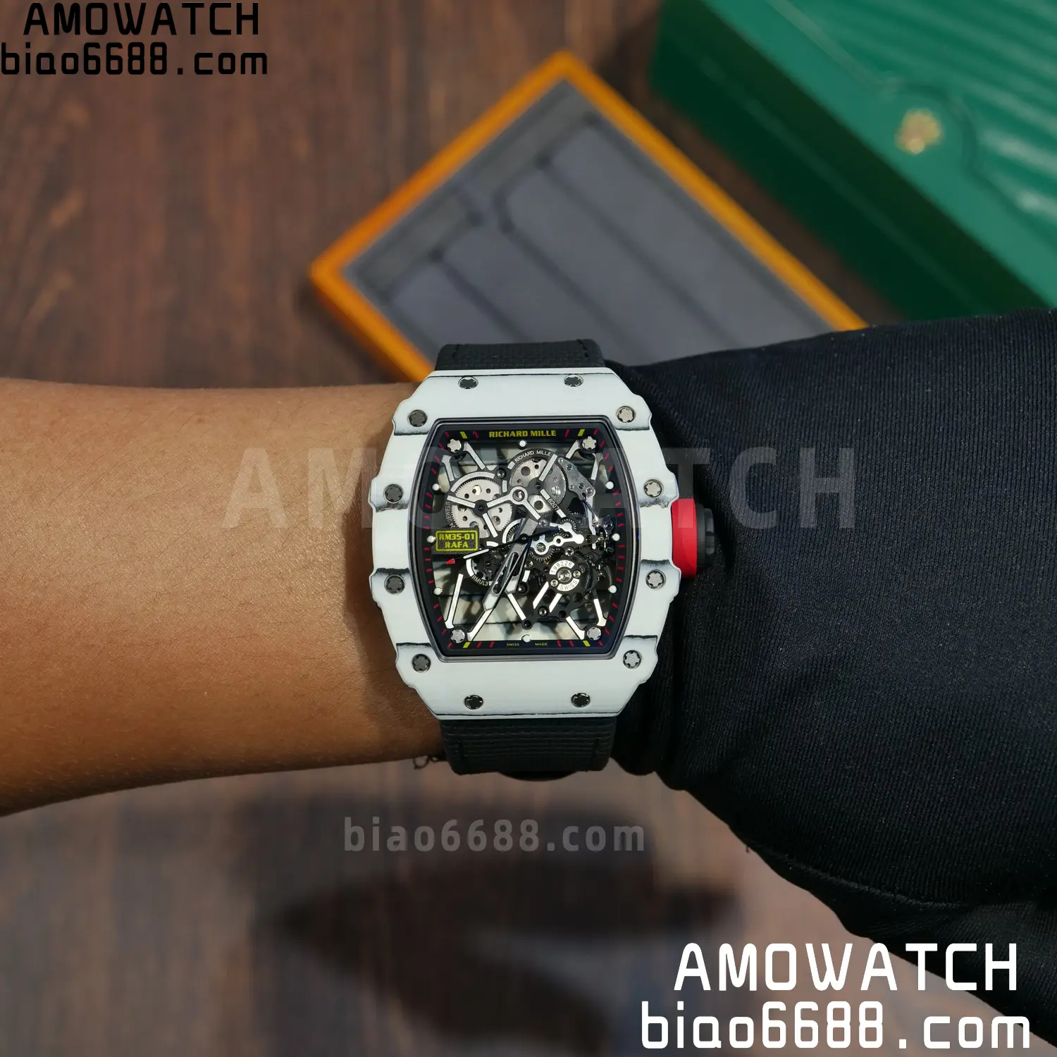 Custom Made: RICHARD MILLE RM035 RM35-01 White Carbon 1:1 Best Edition Skeleton Vaucher RMUL3 111 cd89581f5d6027a 阿默表行AmoWatch