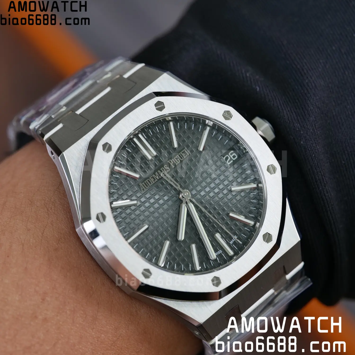 Royal Oak 41mm 15510 SS VSF 1:1 Best Edition Green Textured Dial on SS Bracelet DD4302 Super Clone 88 cdb4b0470c8bbd4 阿默表行AmoWatch