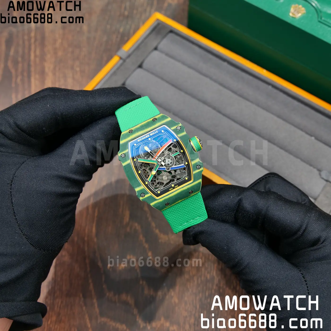 RICHARD MILLE RM67-02 Green NTPT Best Edition Umi Maker's Dial on Green Nylon strap CRMA7 Clone V9 77 cea95d0cf12146a AMO Watch