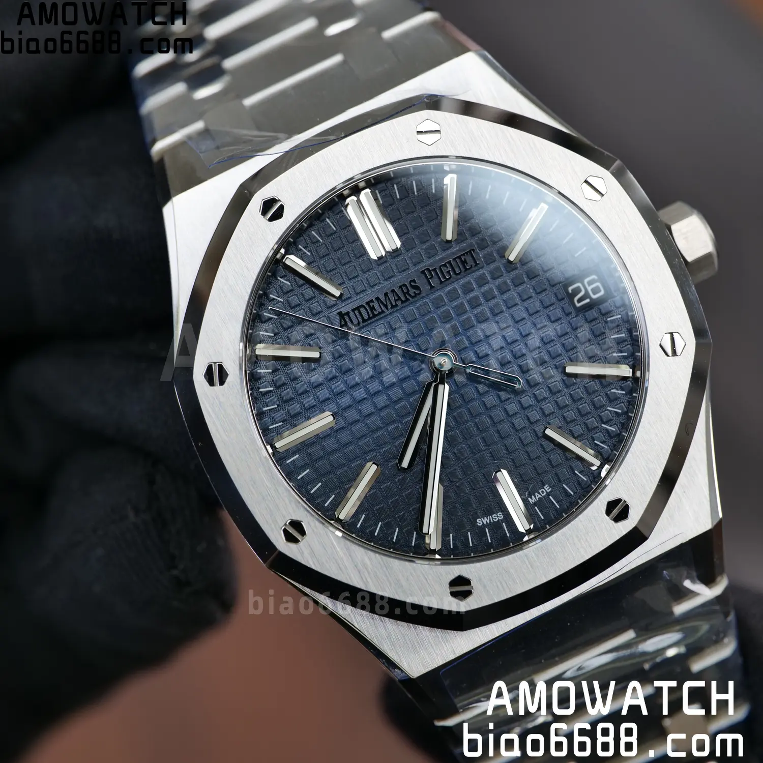 Royal Oak 41mm 15510 SS VSF 1:1 Best Edition Blue Textured Dial on SS Bracelet DD4302 Super Clone 78 d04c15641c5c4e3 AMO Watch
