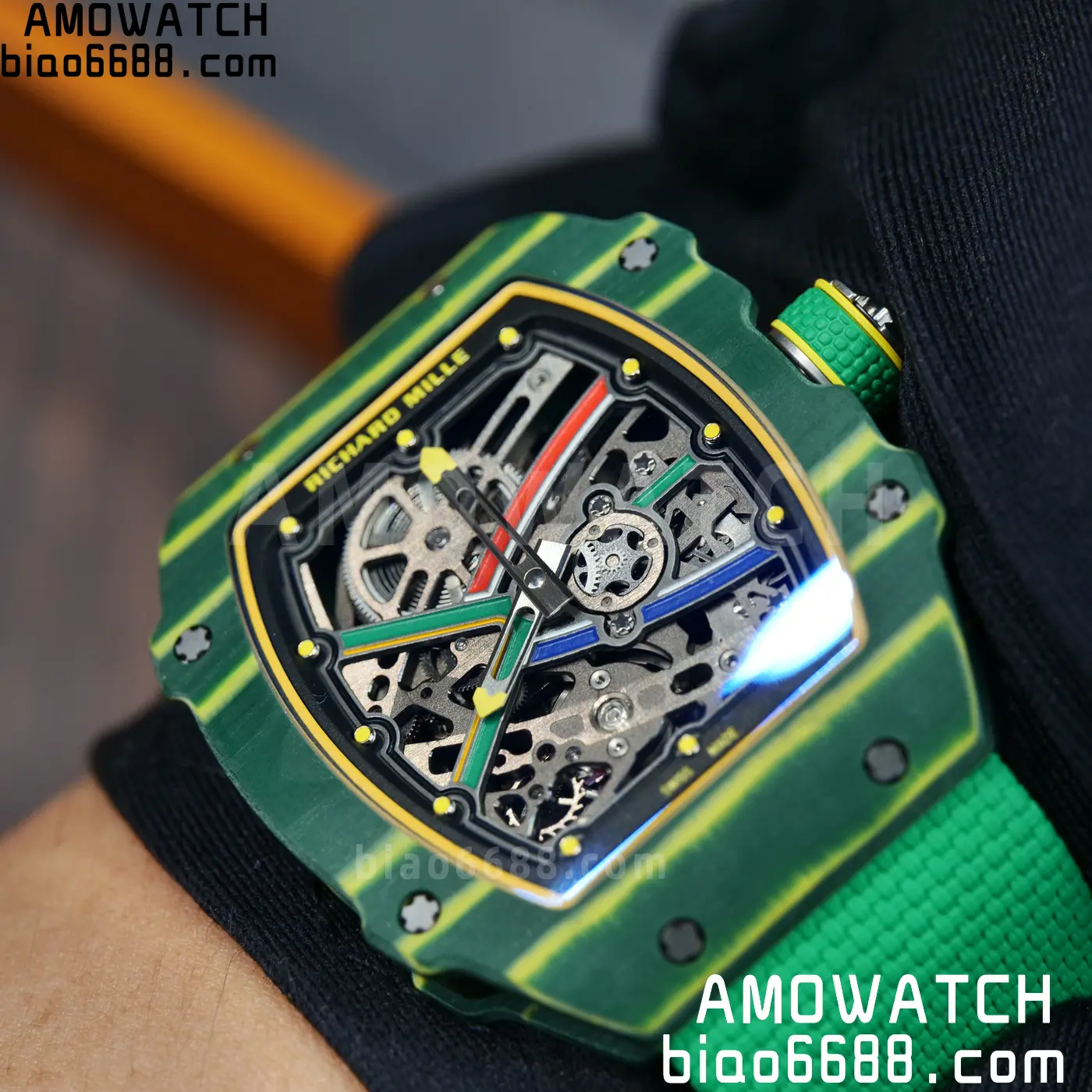 RICHARD MILLE RM67-02 Green NTPT Best Edition Umi Maker's Dial on Green Nylon strap CRMA7 Clone V9 108 d1f2172cbddff2b AMO Watch