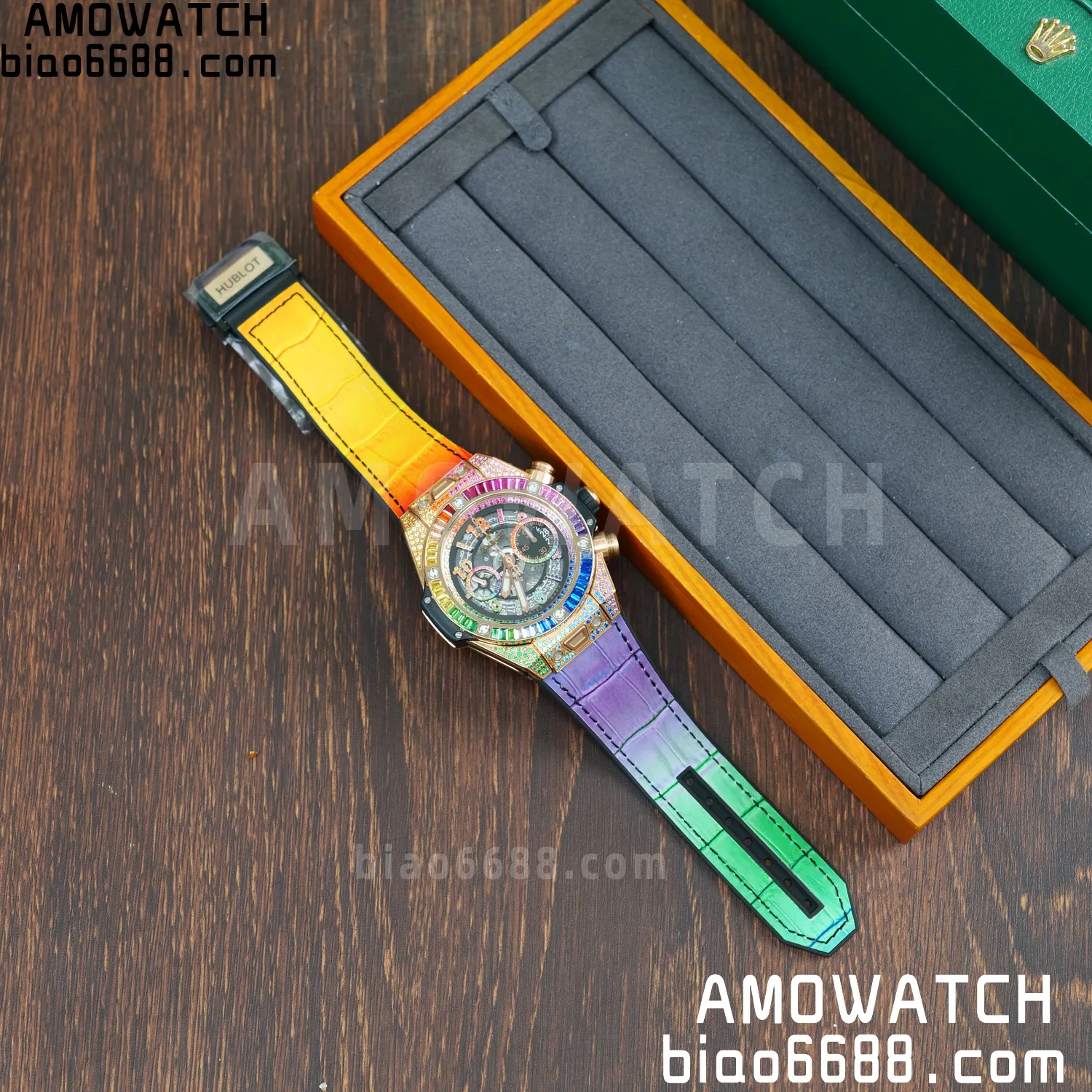 HUBLOT Big Bang Unico Rainbow King 421.OX 42mm BBF 1:1 Best Edition on Rainbow Gummy Strap A1280 60 d238749b7f3db93 AMO Watch