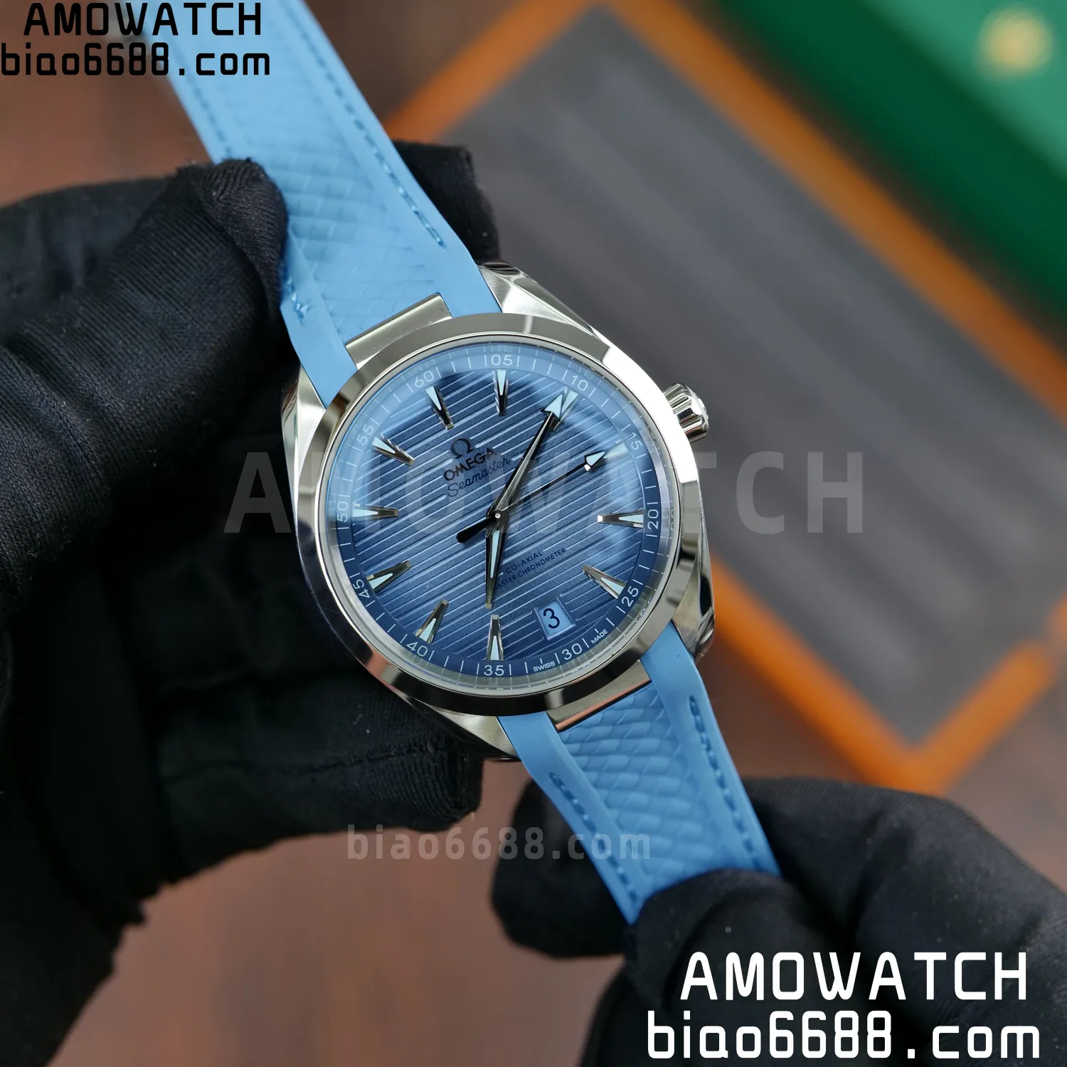 Aqua Terra 41mm VSF 1:1 Best Edition Summer Blue Dial on Blue Rubber Strap A8900 Super Clone 57 d385bf040e44102 AMO Watch
