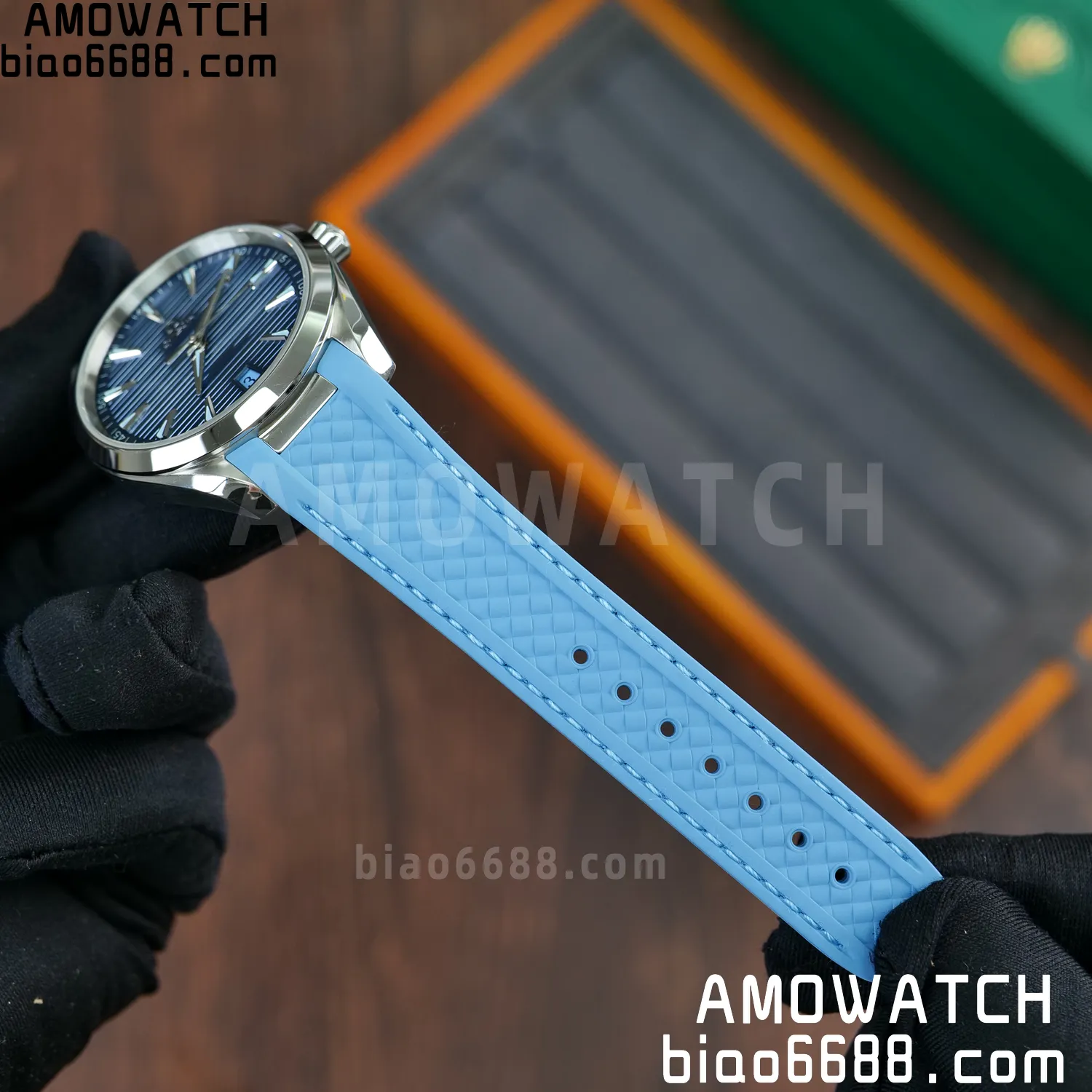 Aqua Terra 41mm VSF 1:1 Best Edition Summer Blue Dial on Blue Rubber Strap A8900 Super Clone 60 d5031870137bf13 AMO Watch